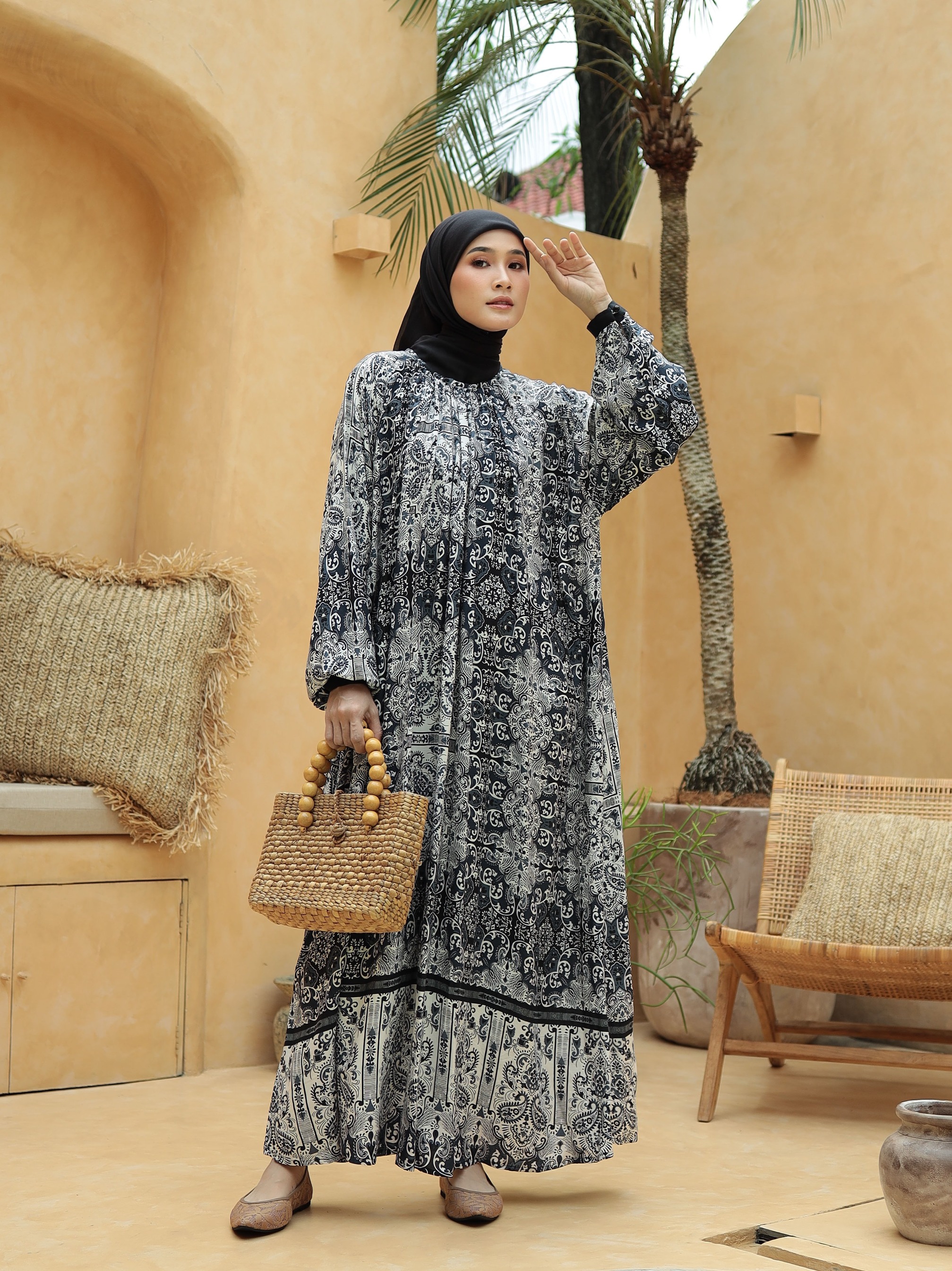 Clara Dress - Navy Ivory