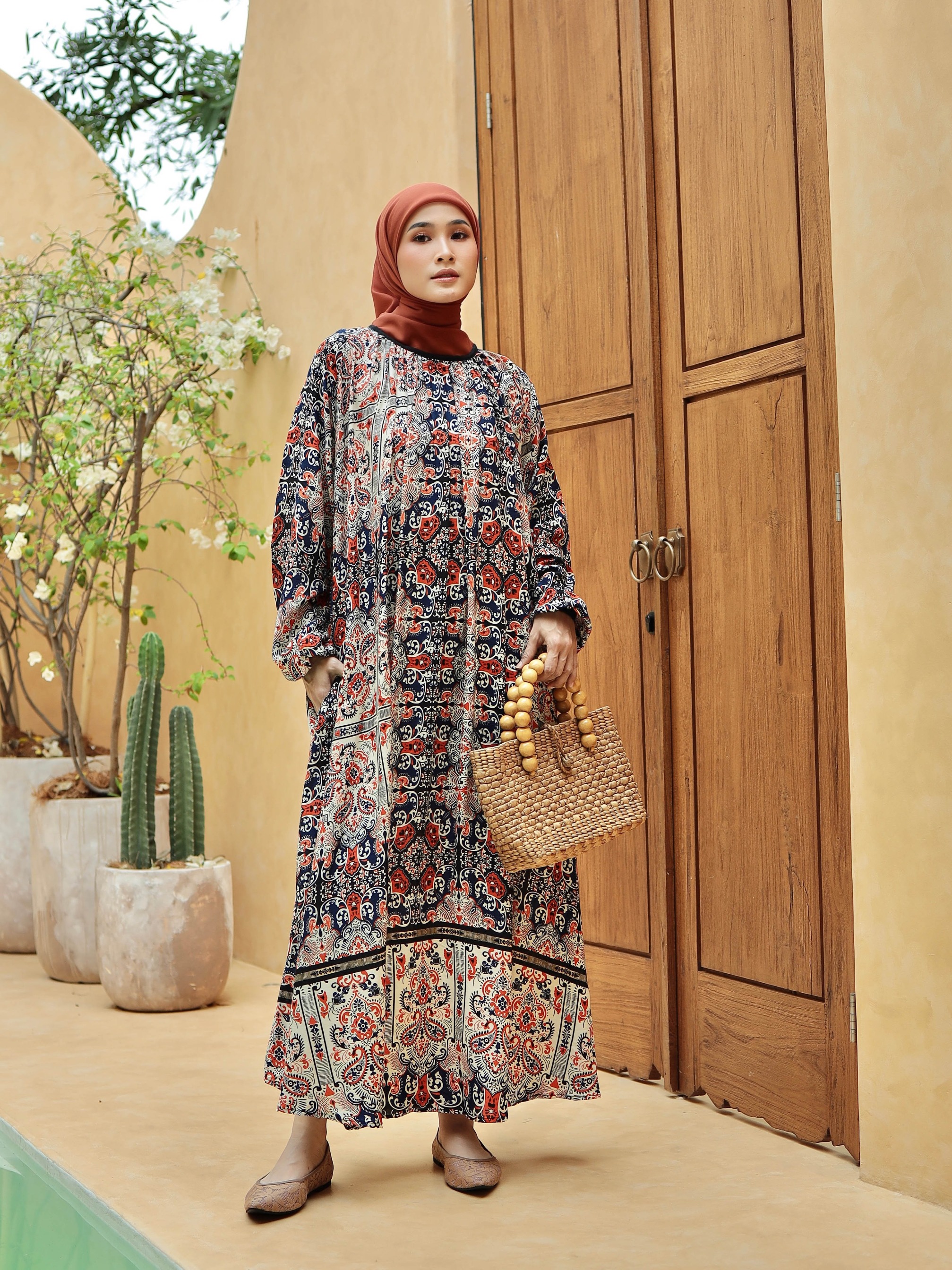 Clara Dress - Sand Terracotta