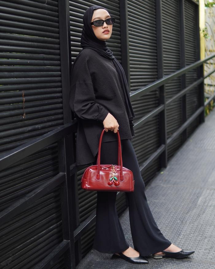 Caselle Livia Bag Glossy Shoulder Bag Wanita Tas Retro