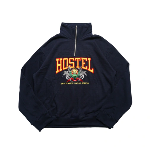 Image of O2H Hostel Navy Half-Zip Jacket