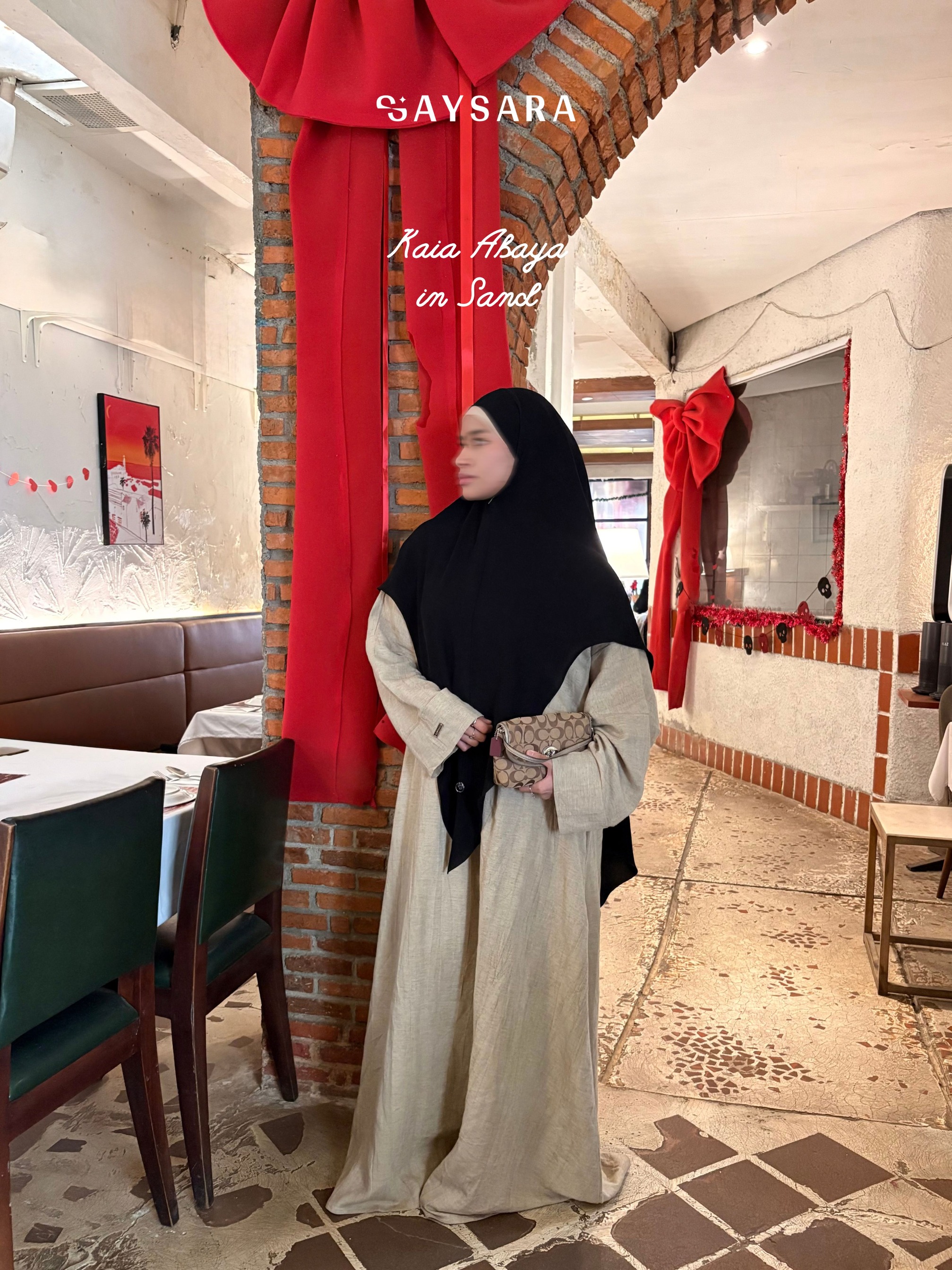 SAYSARA - Kaia Abaya Made From Linen Tie Dye Premium