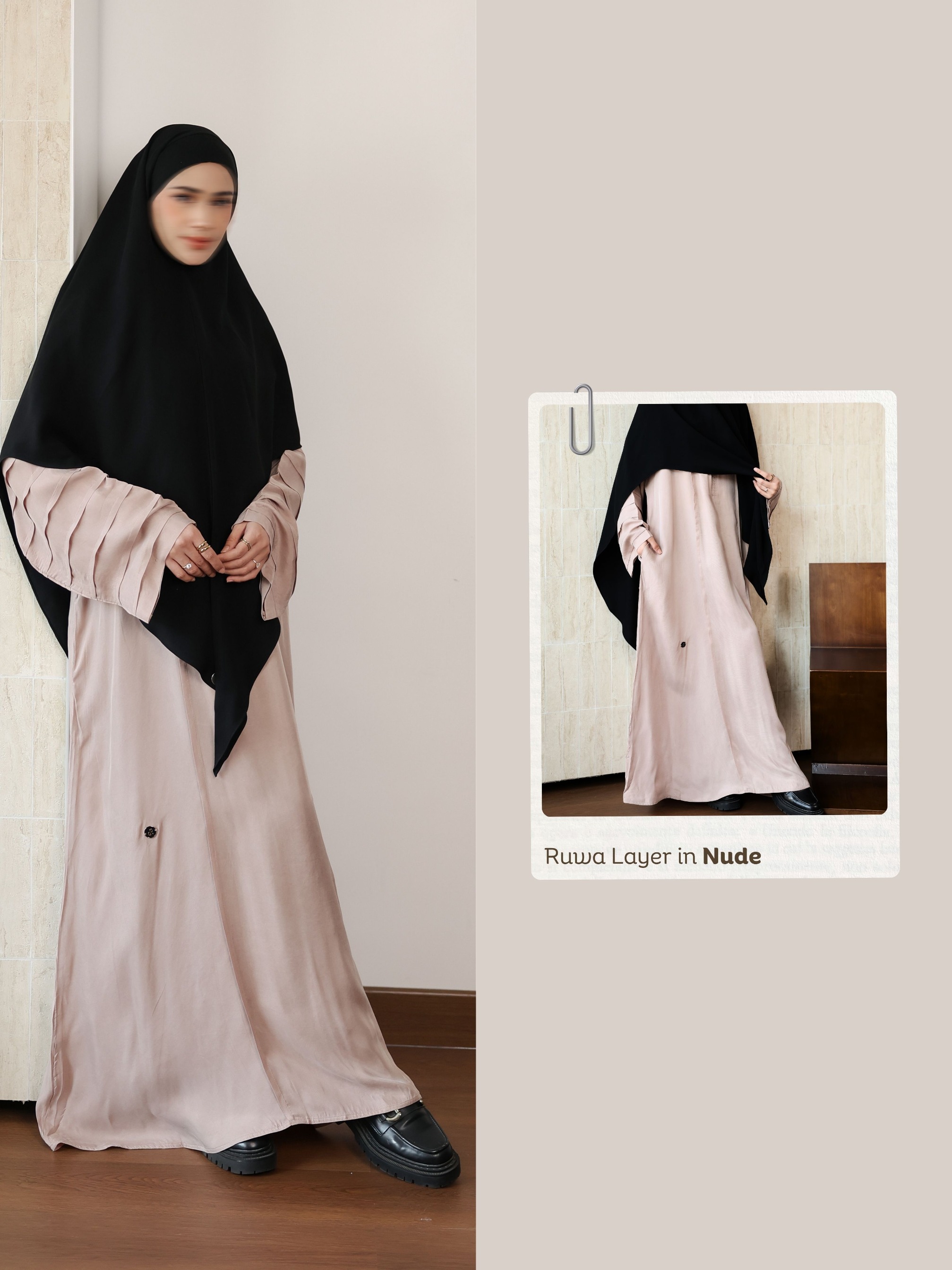 SAYSARA - Ruwa Abaya Layer With Premium Cupro Fabric