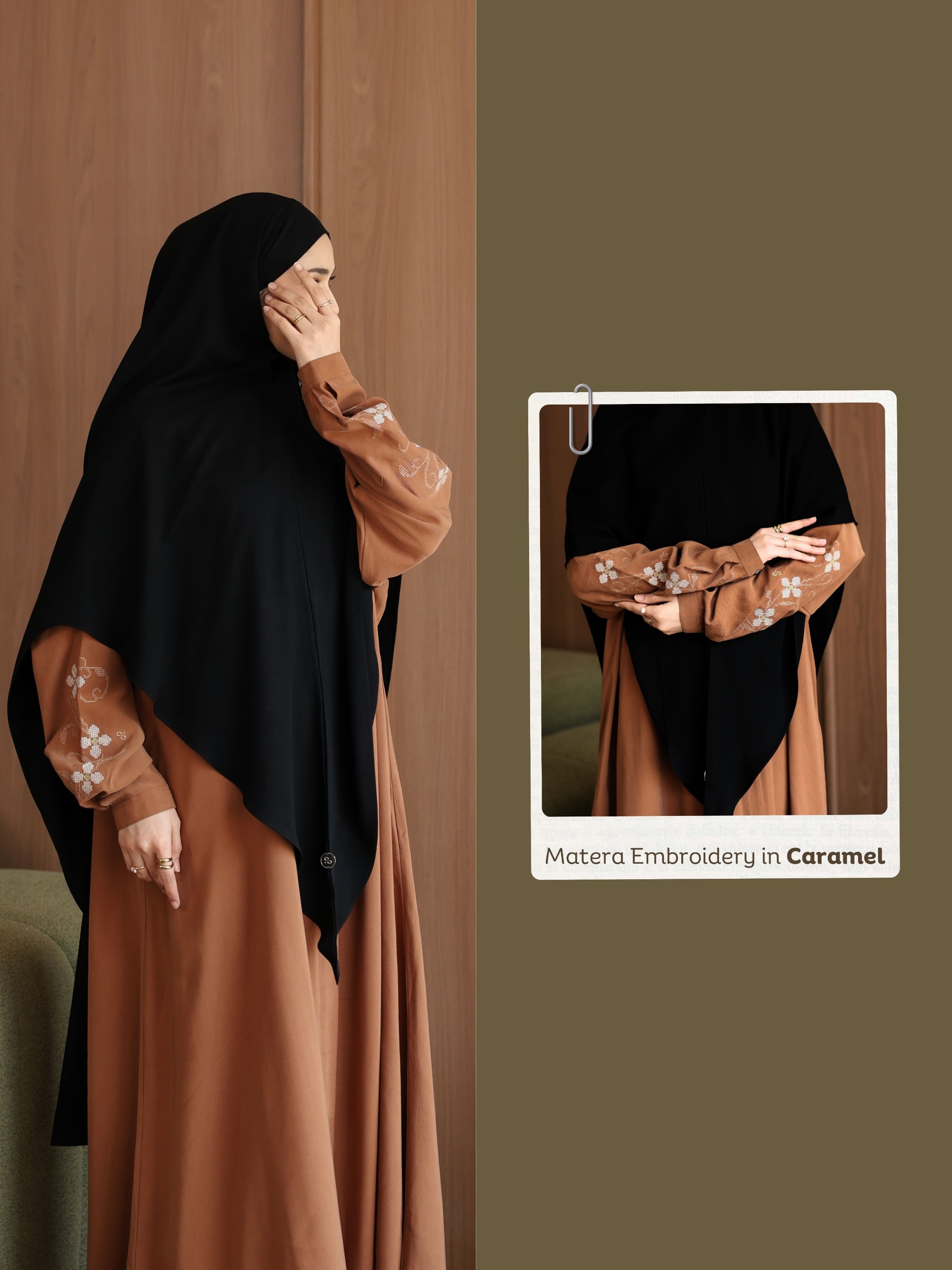 SAYSARA - Matera Embroidery Abaya Tencel Mix Cotton Premium