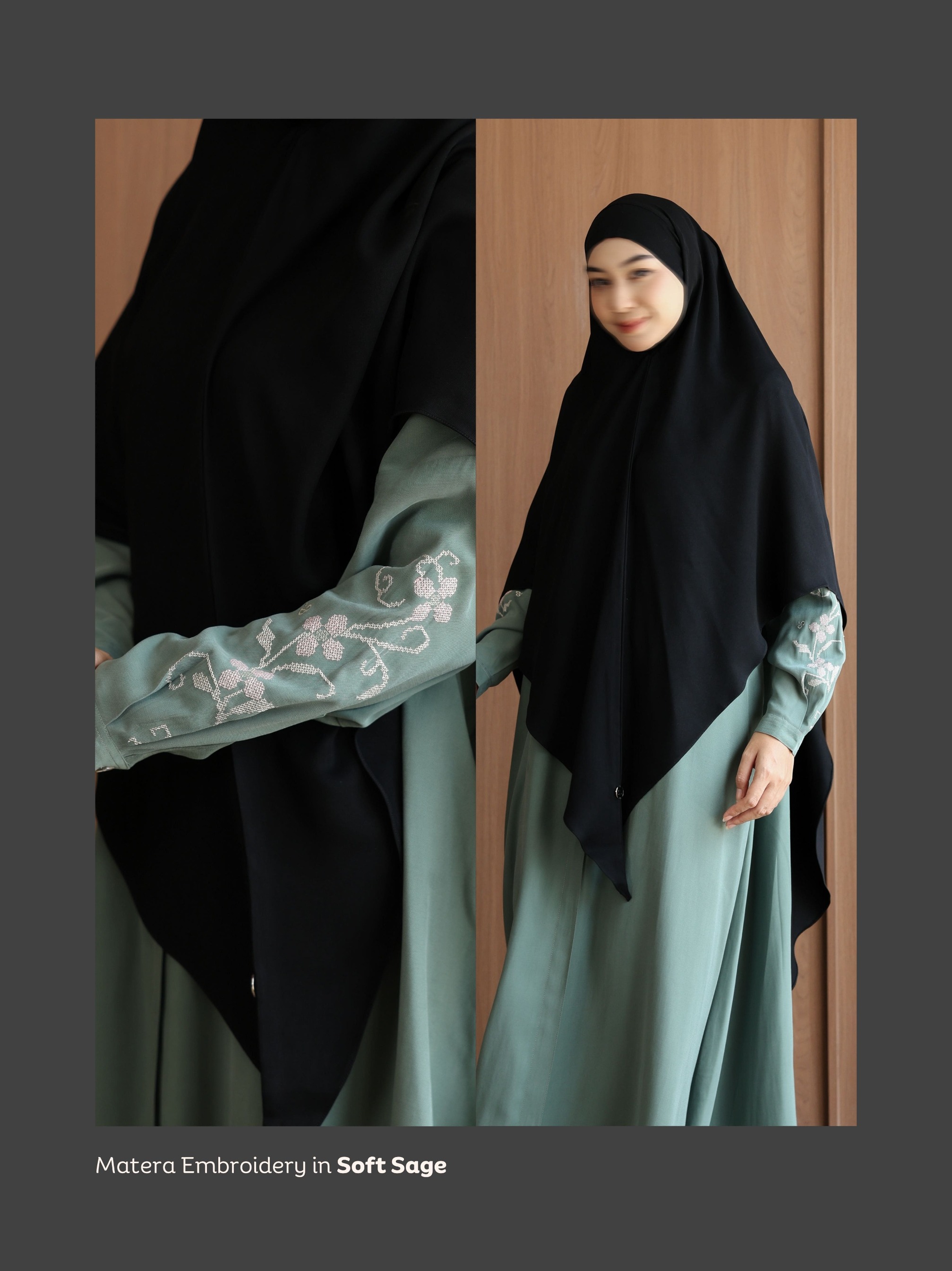 SAYSARA - Matera Embroidery Abaya Tencel Mix Cotton Premium