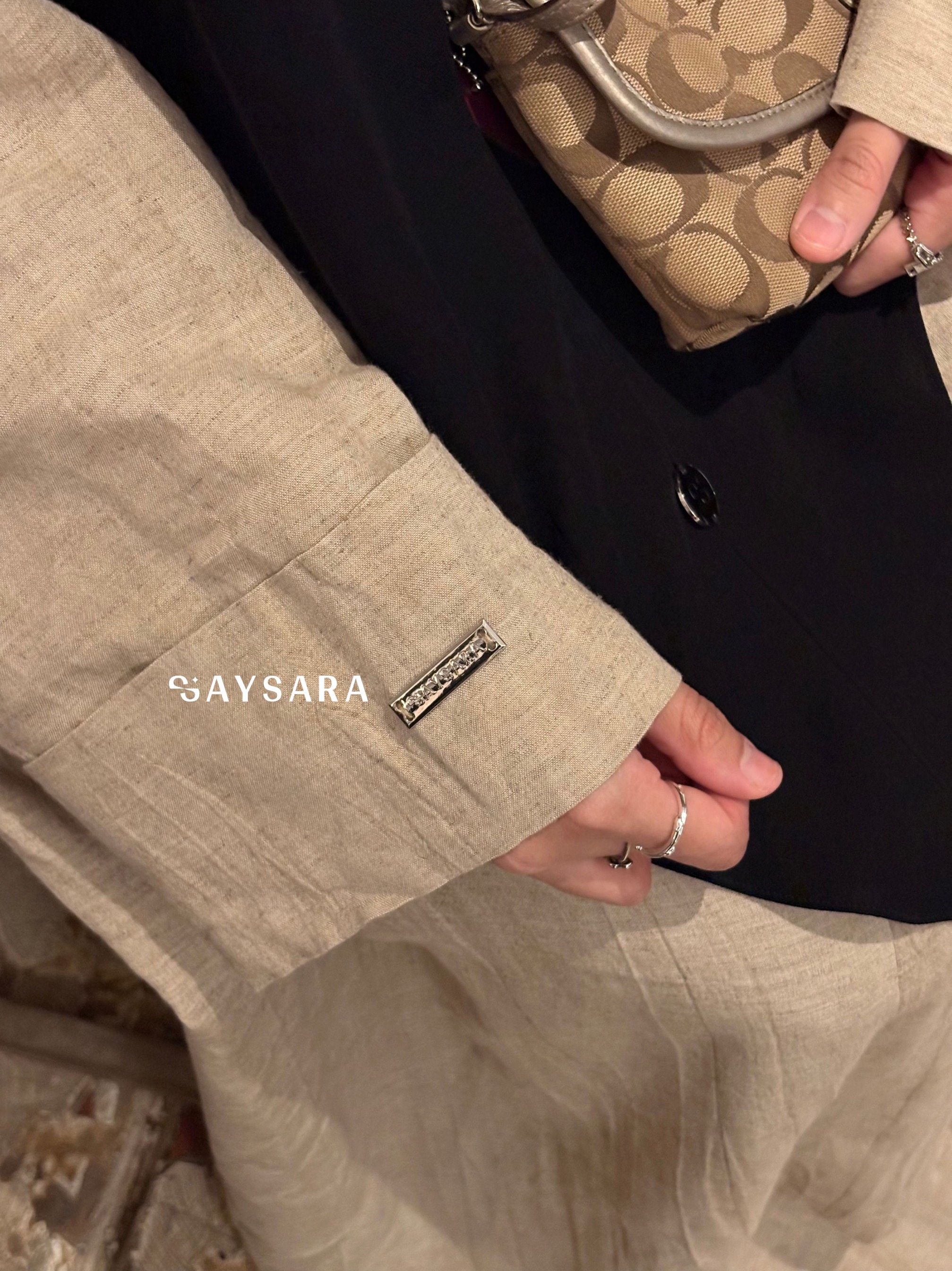 SAYSARA - Kaia Abaya Made From Linen Tie Dye Premium