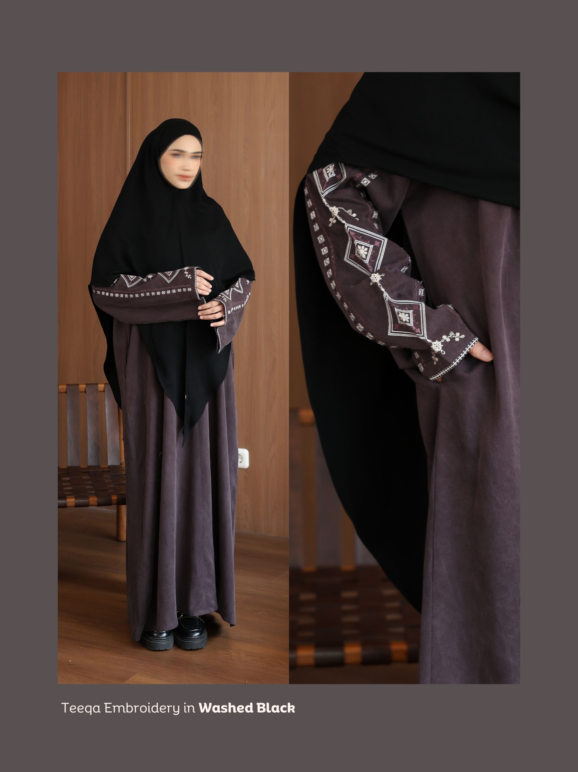 SAYSARA - Teeqa Embroidery Abaya Made From Lyocell Premium