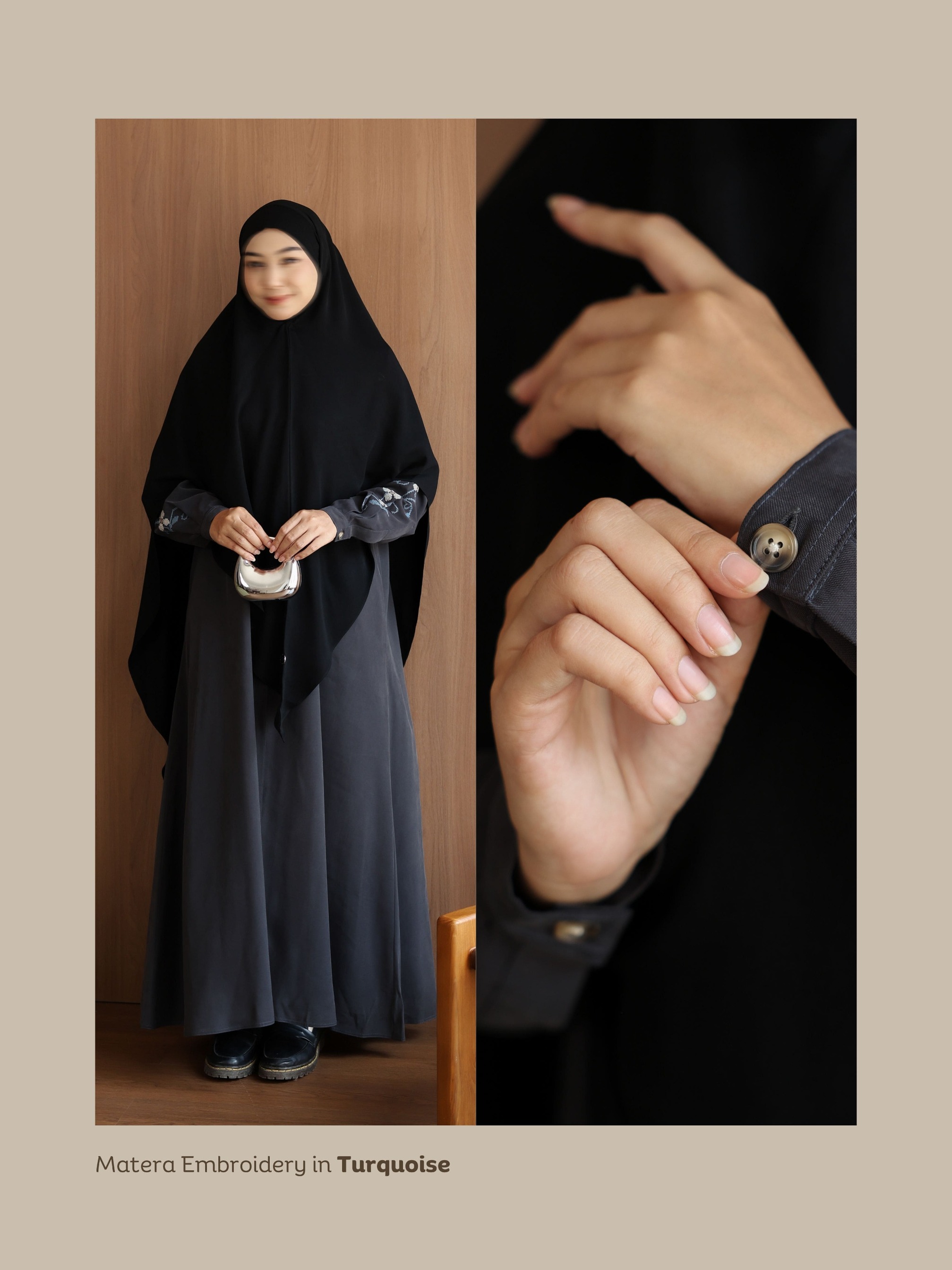 SAYSARA - Matera Embroidery Abaya Tencel Mix Cotton Premium