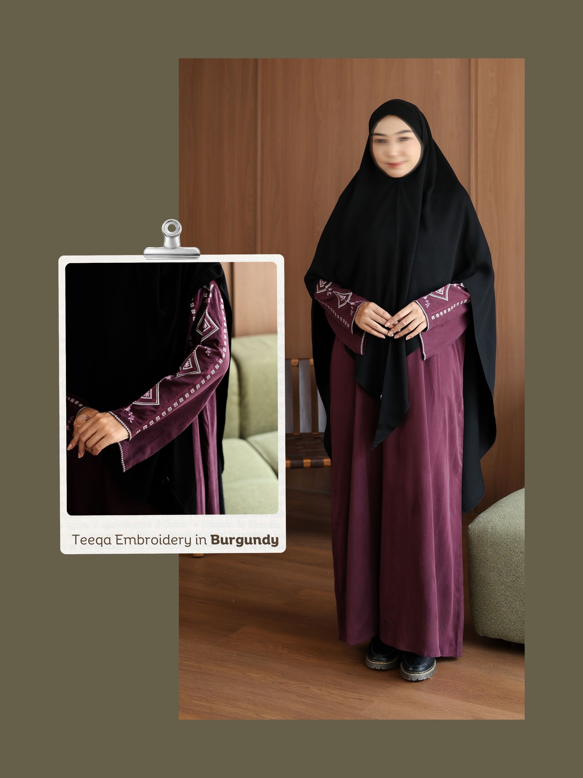 SAYSARA - Teeqa Embroidery Abaya Made From Lyocell Premium