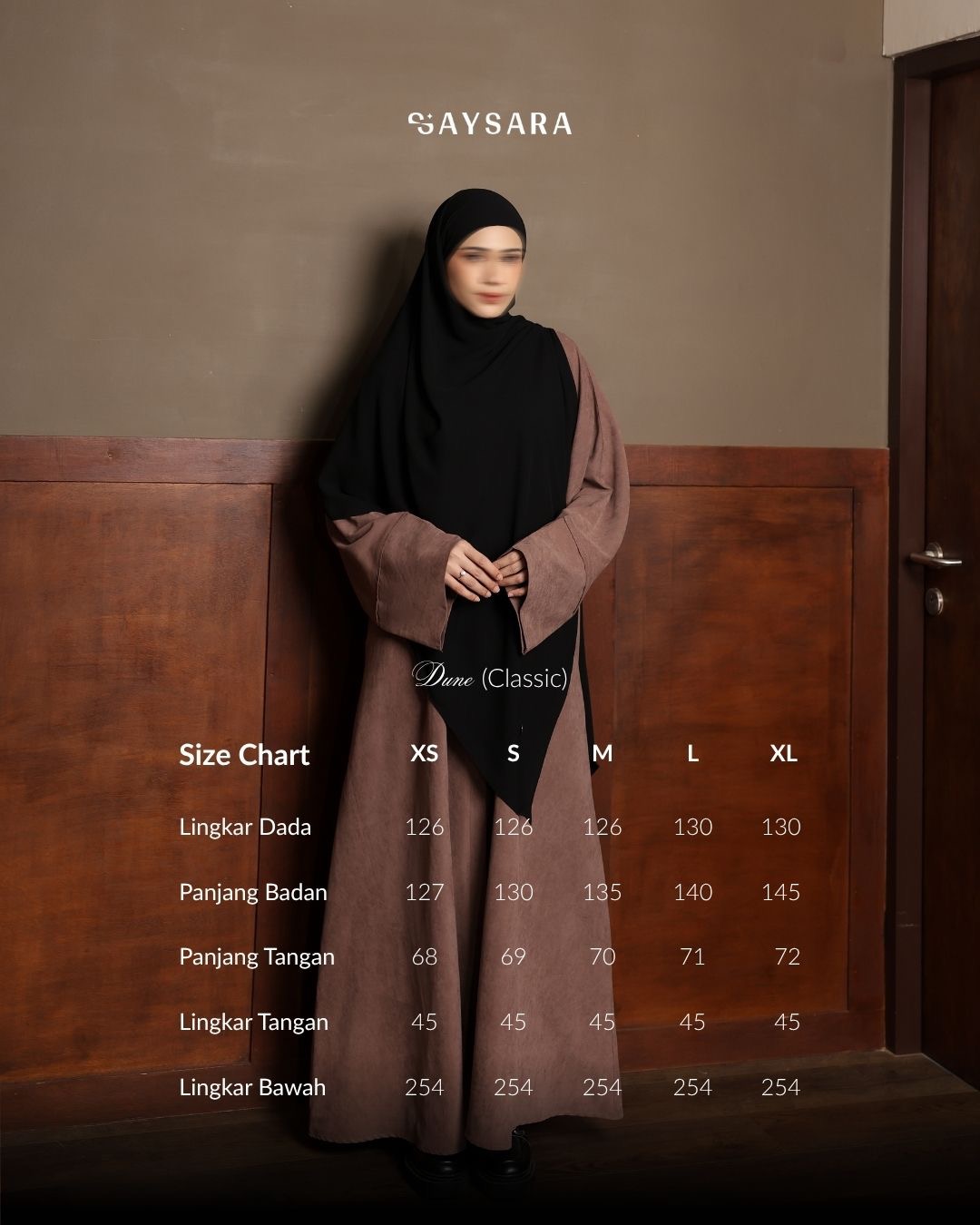 SAYSARA - Dune Abaya With Cupro Sandwash Look