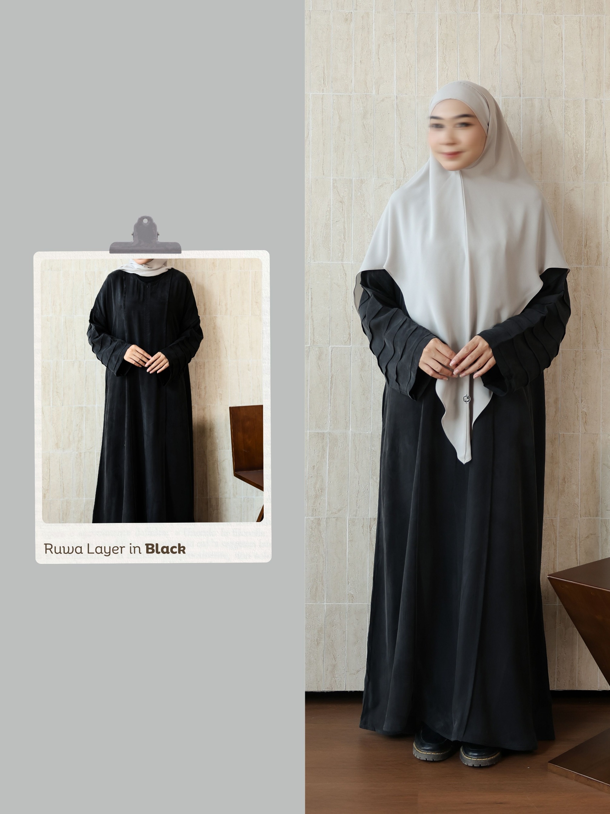 SAYSARA - Ruwa Abaya Layer With Premium Cupro Fabric