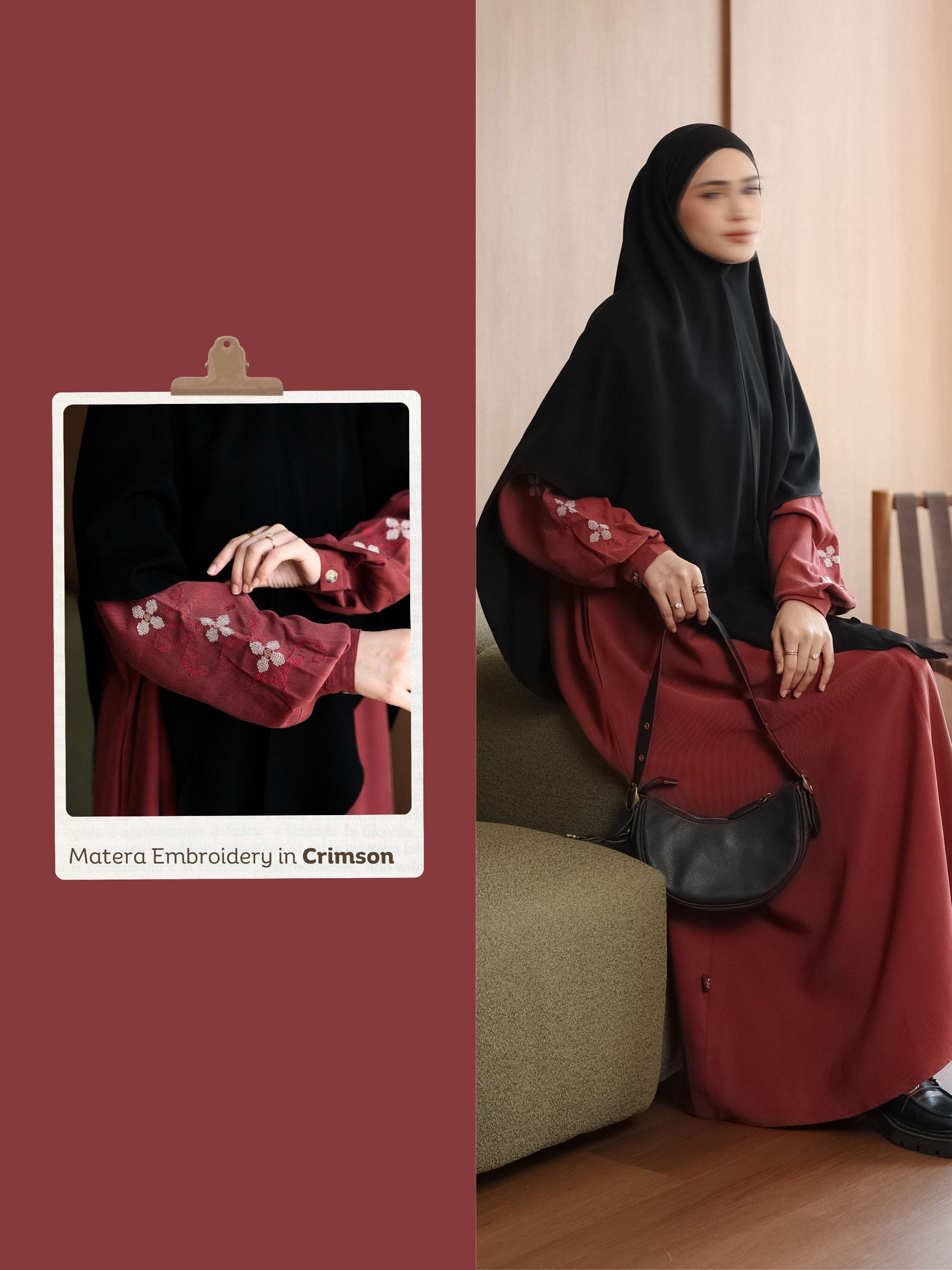 SAYSARA - Matera Embroidery Abaya Tencel Mix Cotton Premium
