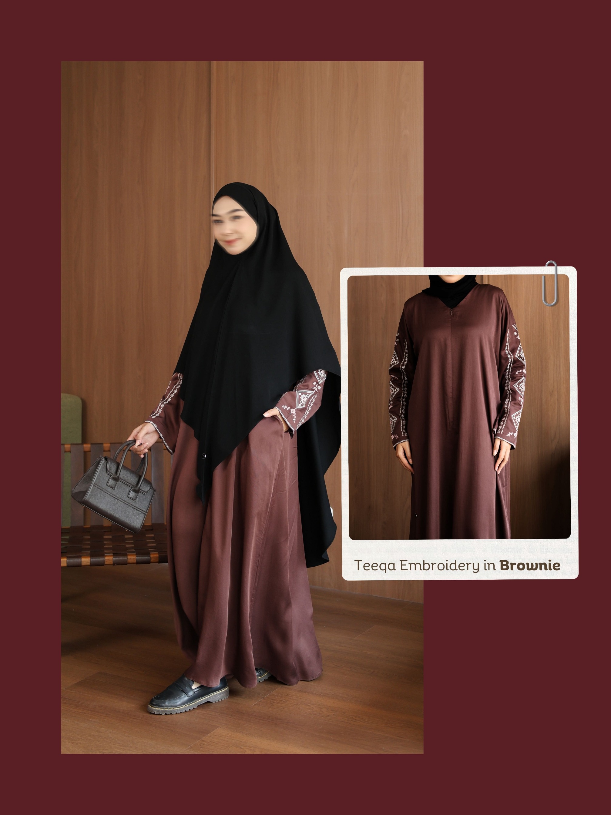 SAYSARA - Teeqa Embroidery Abaya Made From Lyocell Premium