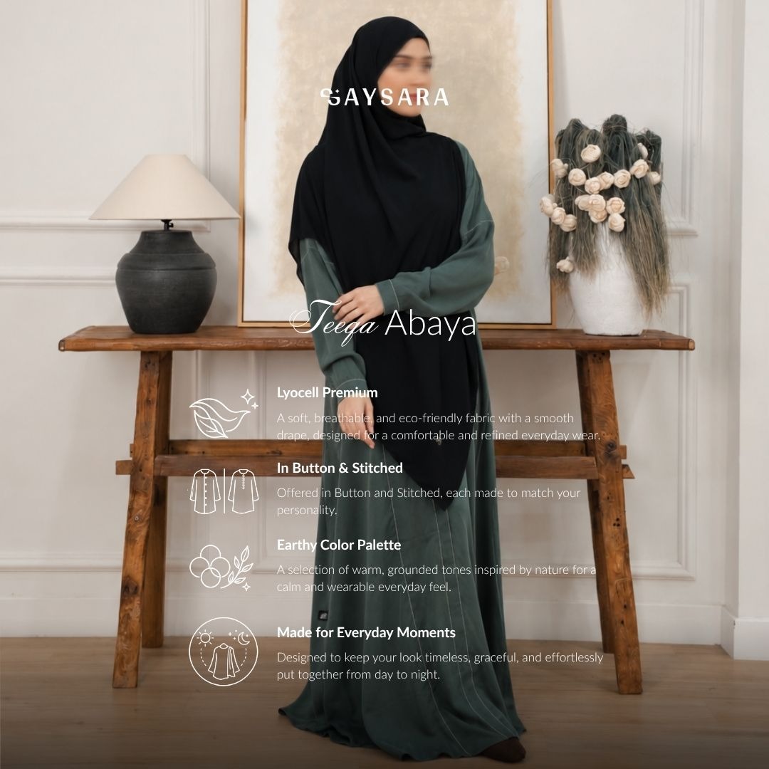 SAYSARA - Teeqa Abaya Stitched Made From Lyocell Premium