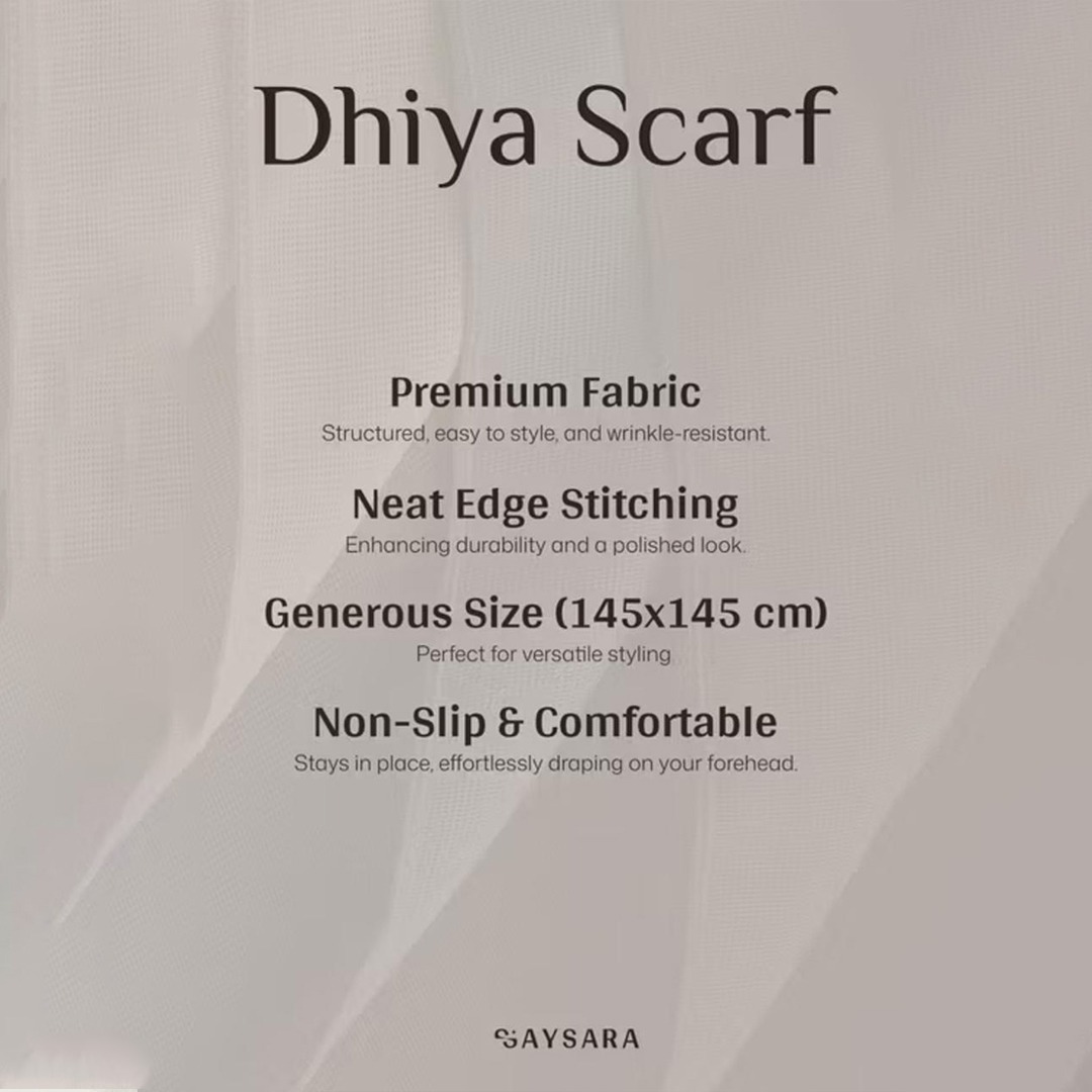 SAYSARA - Dhiya Scarf Hijab Segiempat Syari