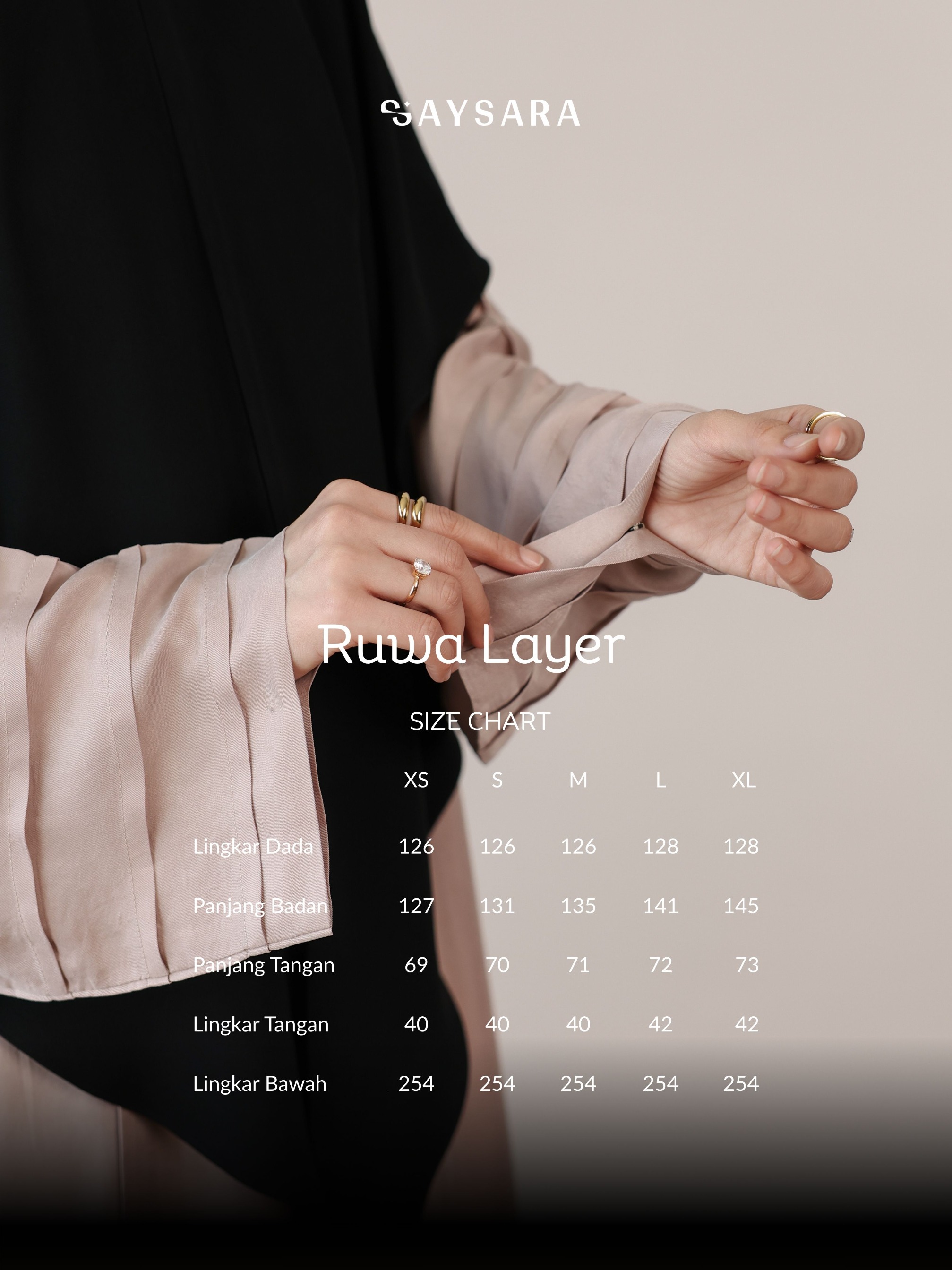 SAYSARA - Ruwa Abaya Layer With Premium Cupro Fabric