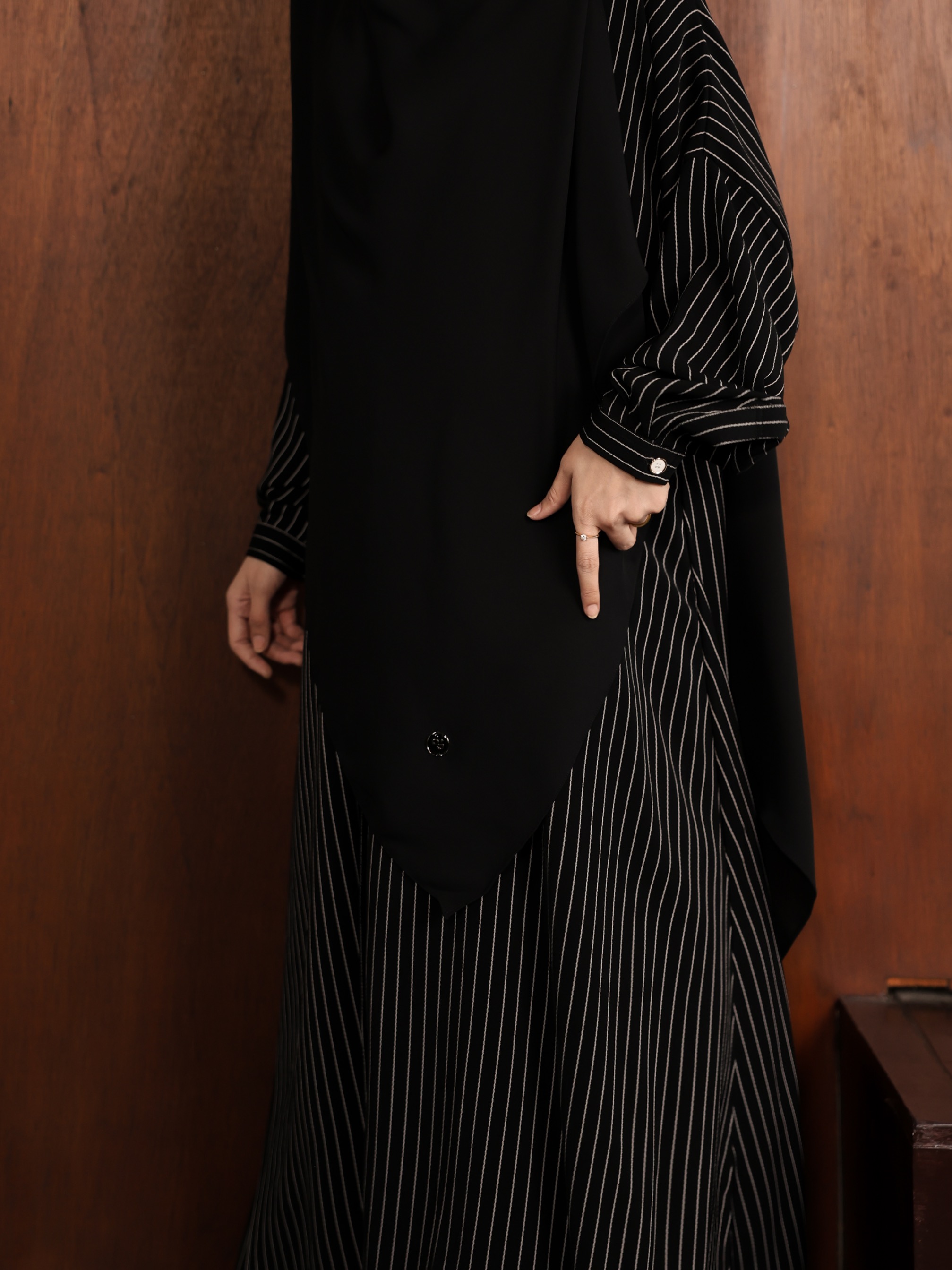 SAYSARA - Noura Abaya 2.0 With Premium Jet Black Fabric