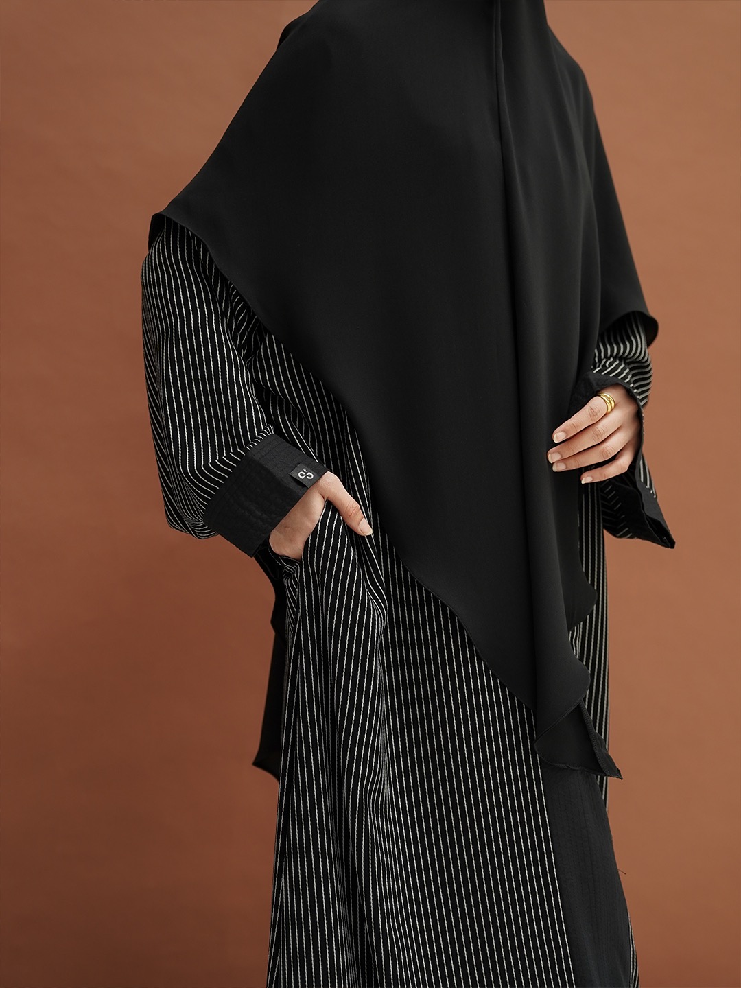 SAYSARA - Noura Abaya With Premium Jet Black Fabric