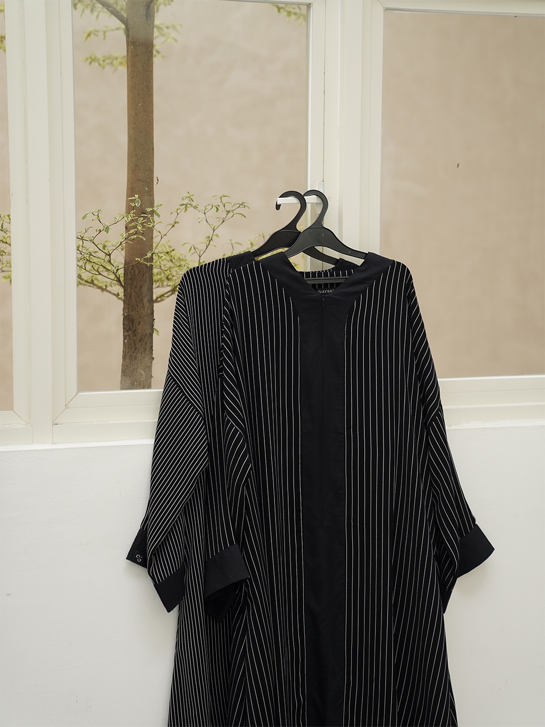 SAYSARA - Noura Abaya With Premium Jet Black Fabric