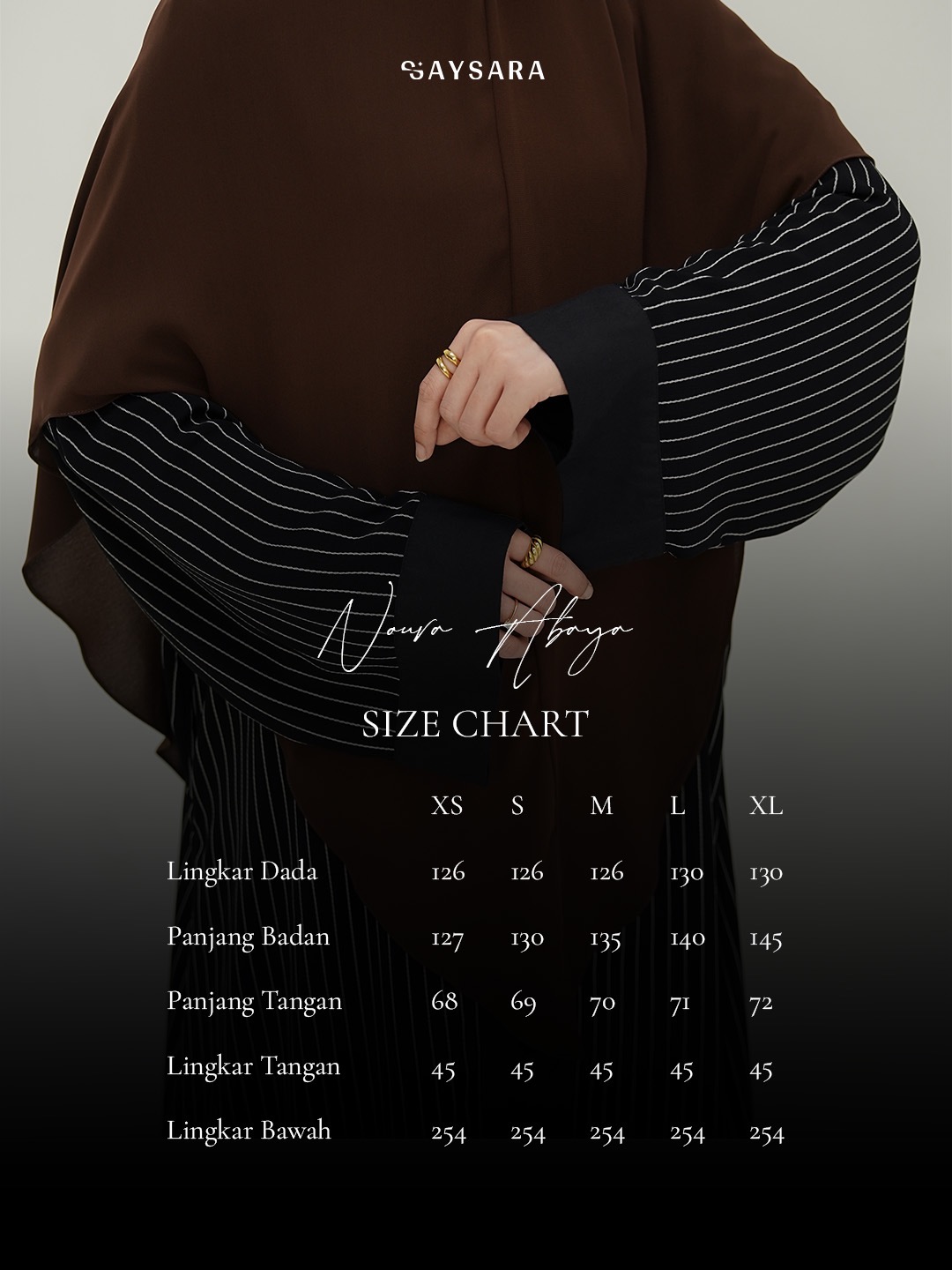 SAYSARA - Noura Abaya With Premium Jet Black Fabric
