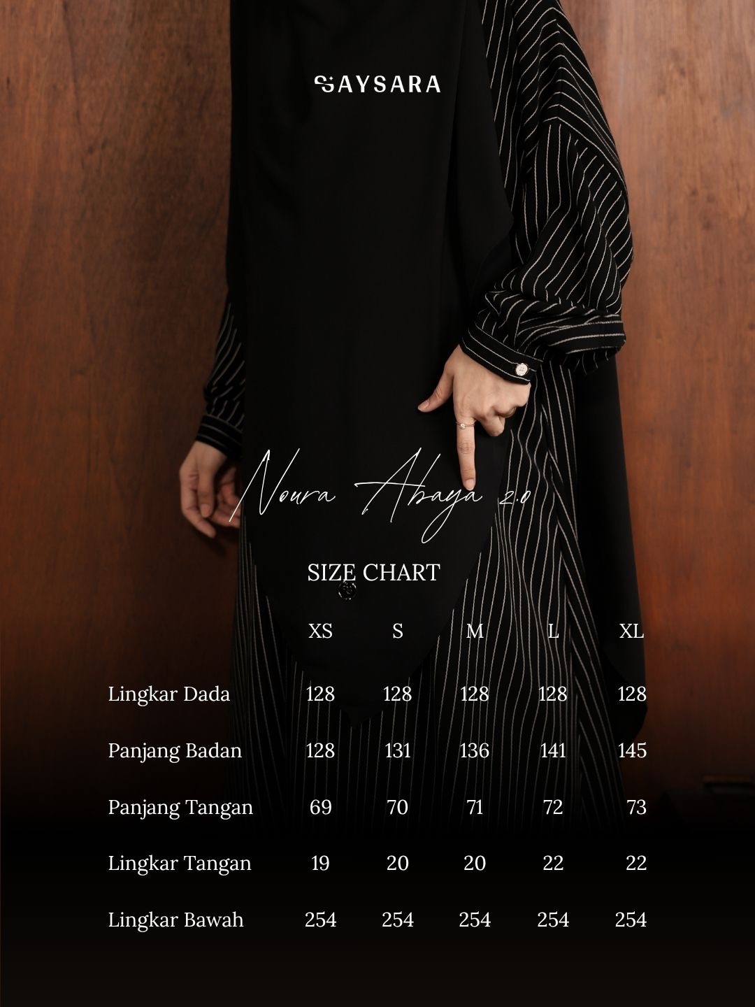 SAYSARA - Noura Abaya 2.0 With Premium Jet Black Fabric
