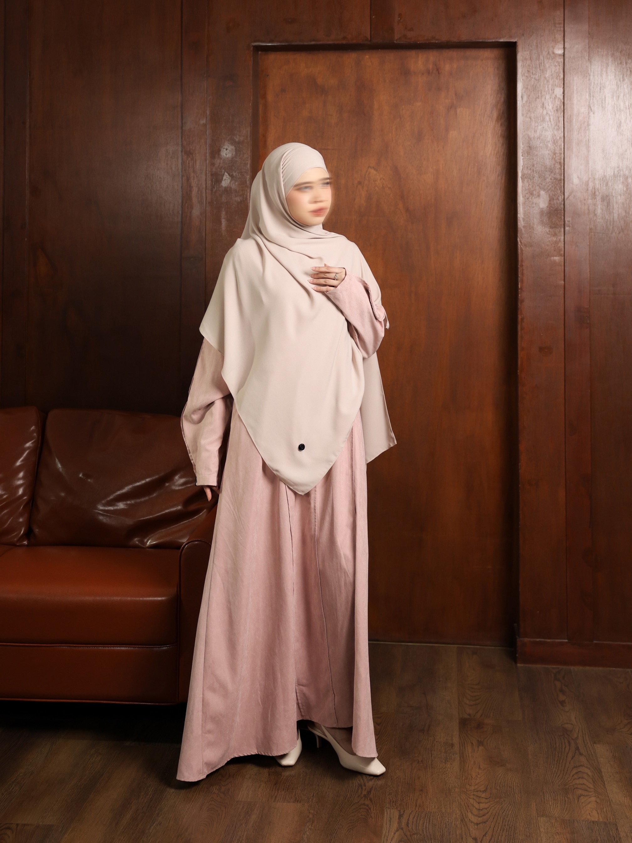 SAYSARA - Dune Abaya With Cupro Sandwash Look