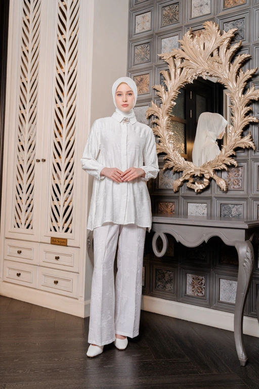 Image of ALIVA WOMEN TUNIC POLO LINEN