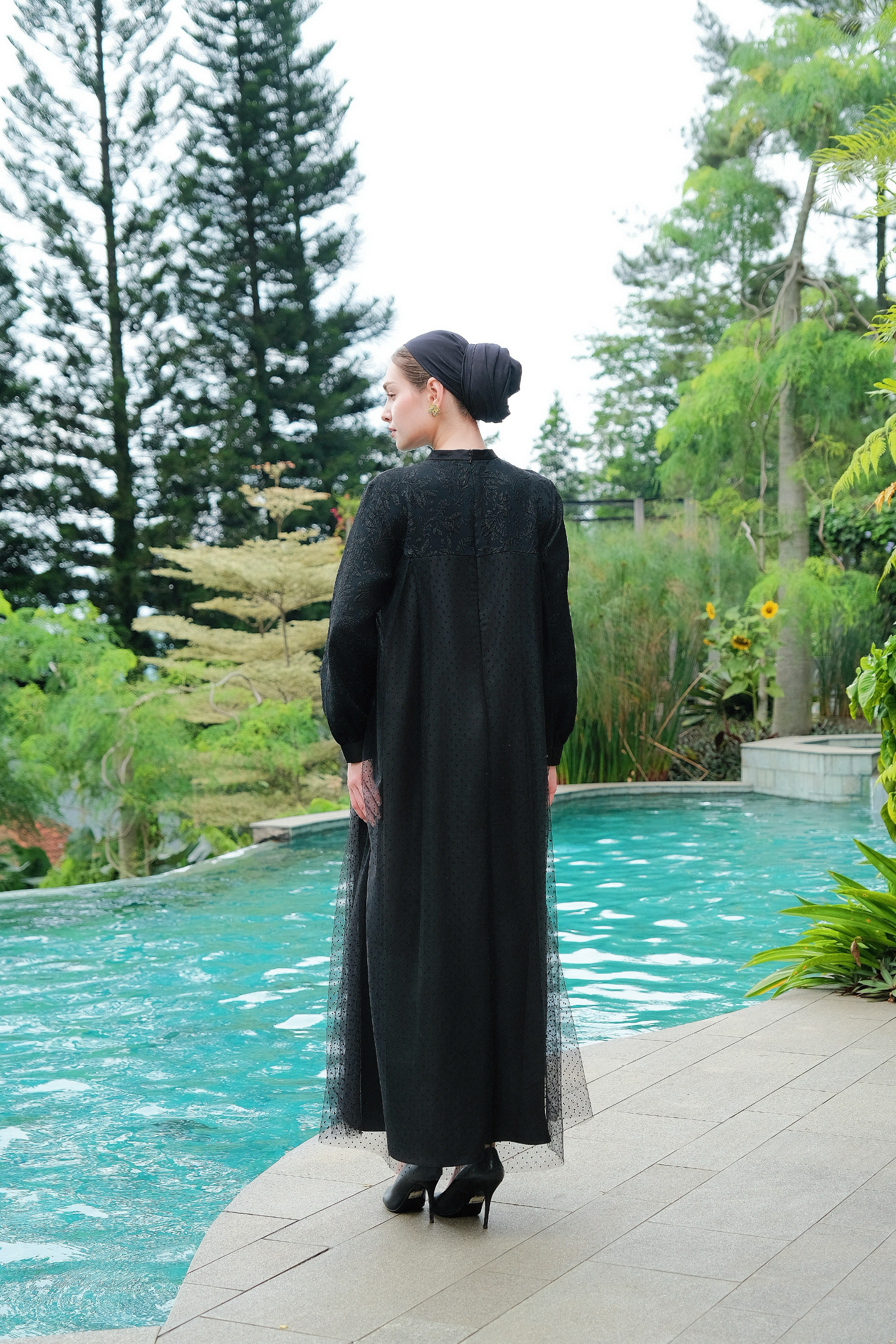 AIZHA WOMEN DRESS TULLE JACQUARD