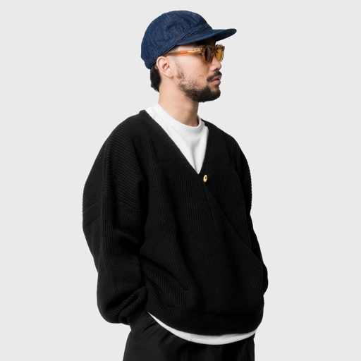 Noforty Project Oversize Knittwear Kimono Sando Black