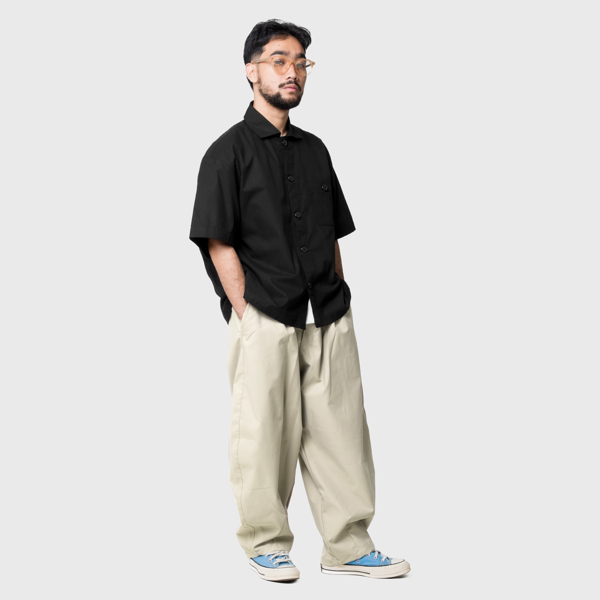 Noforty Project Oversize Boxy Short Shirt Qiro Black