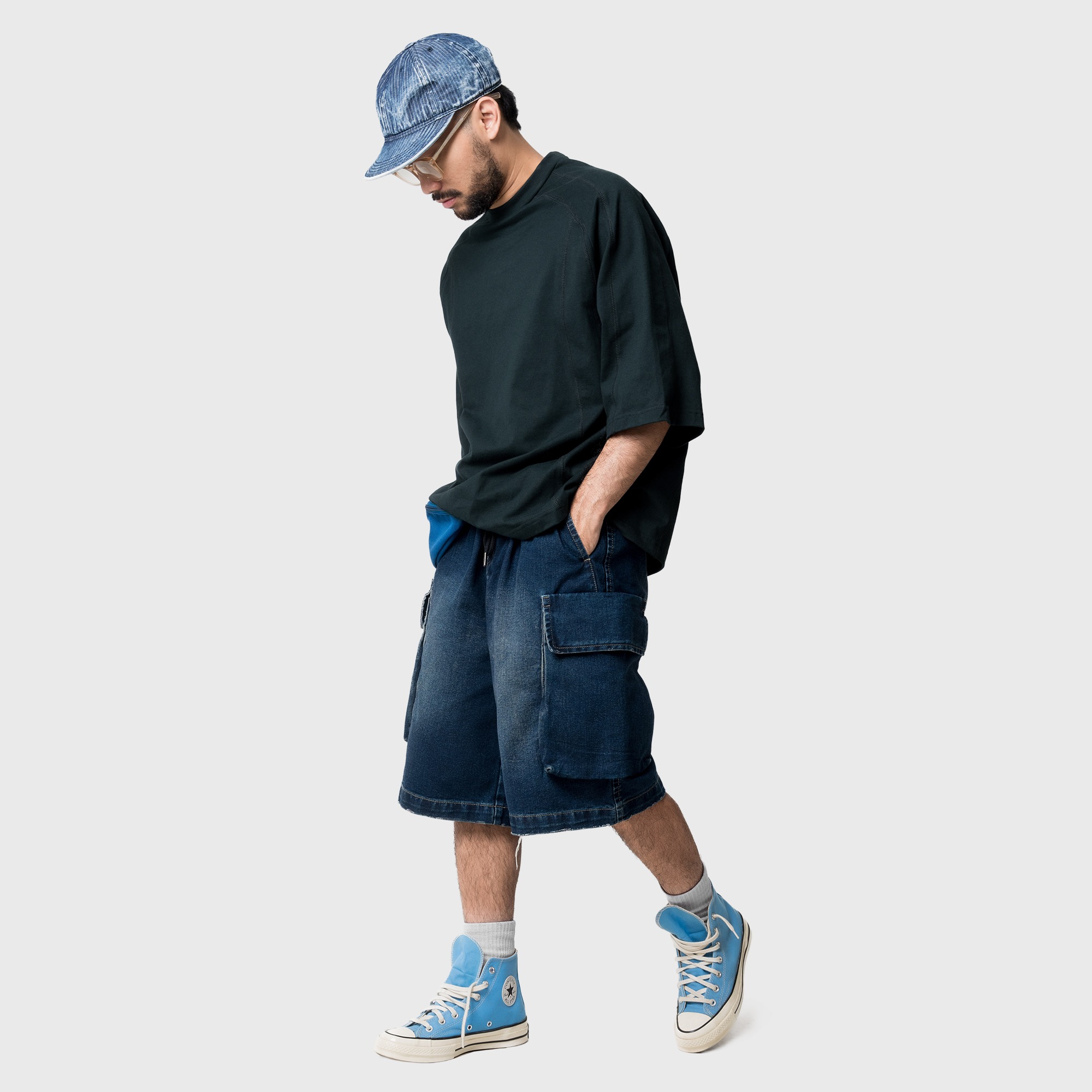 Noforty Project Jort Cargo Short Denim Pants Klays Blue