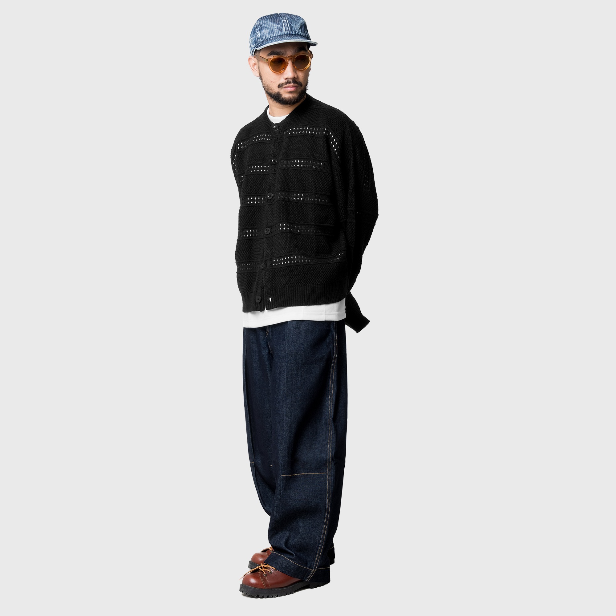 Noforty Project Oversize Knittwear Cardigan Jacket Yukino Black