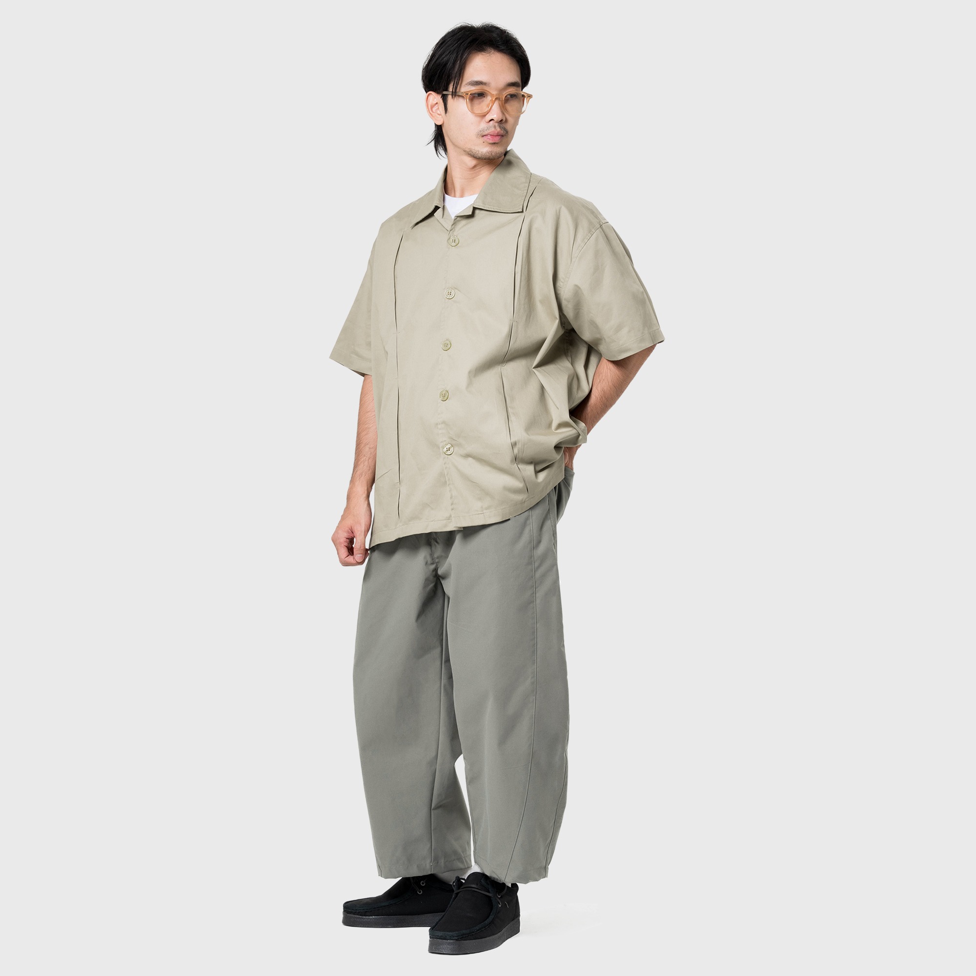 Noforty Project Oversize Pleated Short Shirt Campo