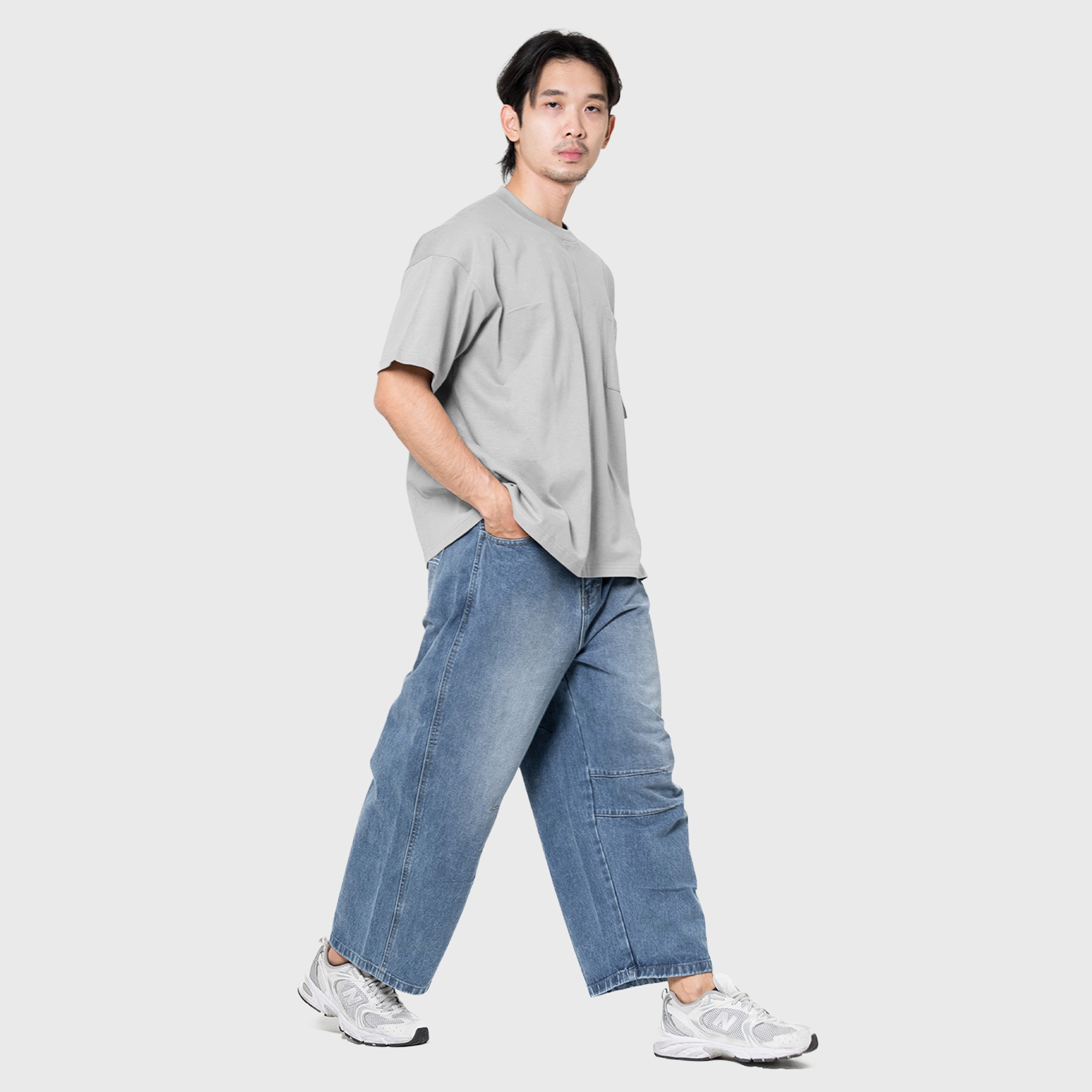 Noforty Project Barrel Long Denim Pants Morrow Blue