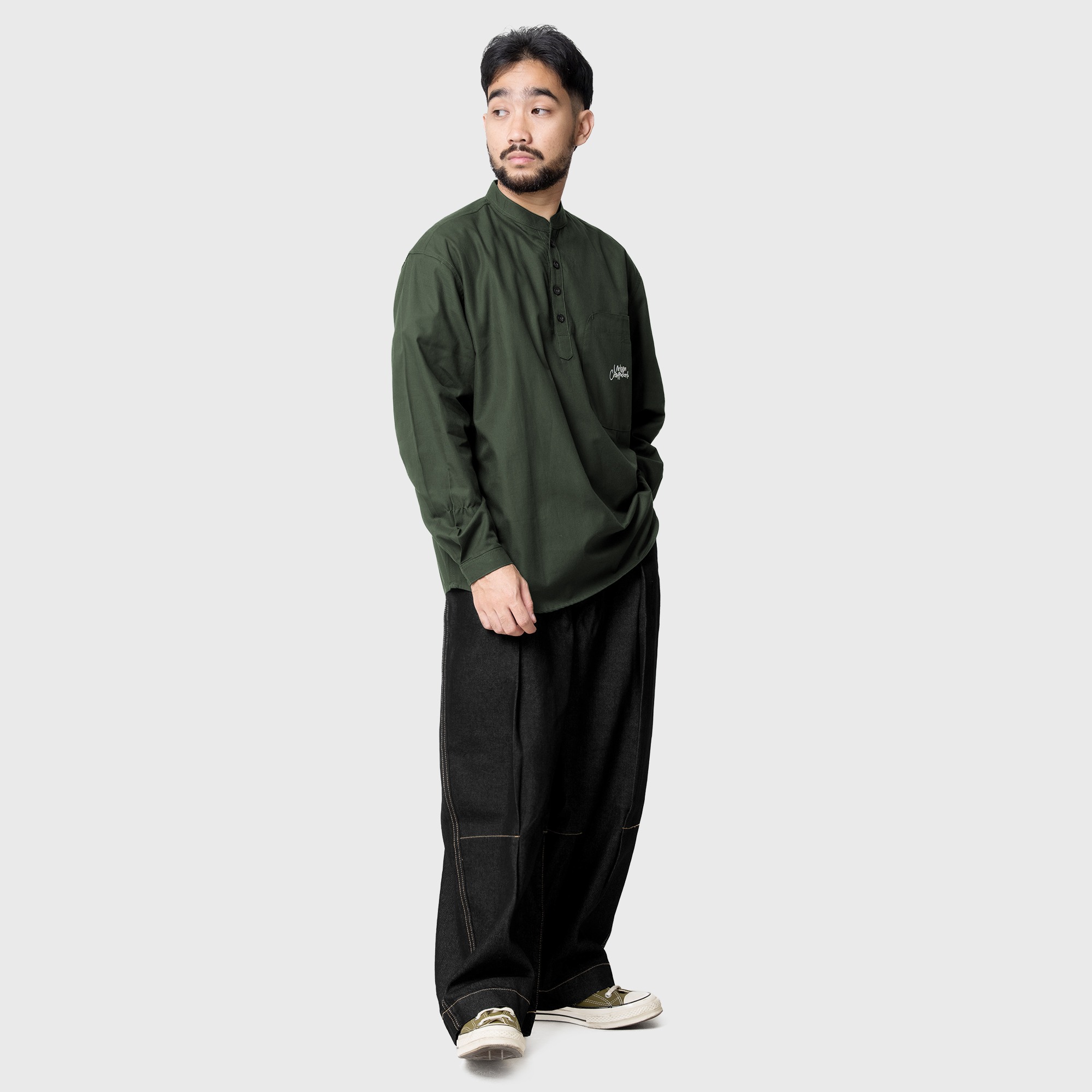 Noforty Project Oversize Long Shirt Sabat Green