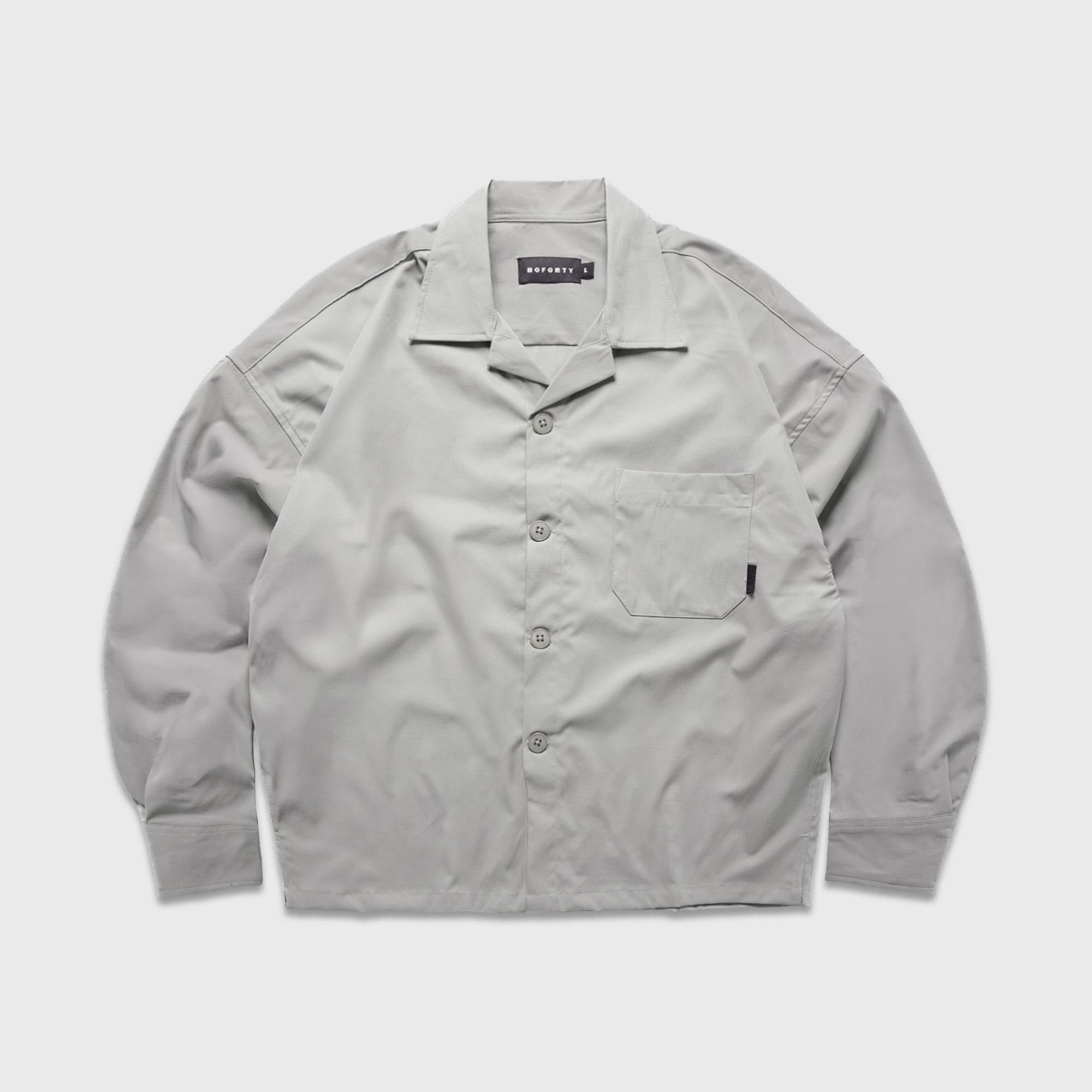 Noforty Project Oversize Loose Bowling Long Shirt Damian Lite Khaki