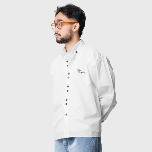 Noforty Project Oversize Boxy Long Shirt Wemby White