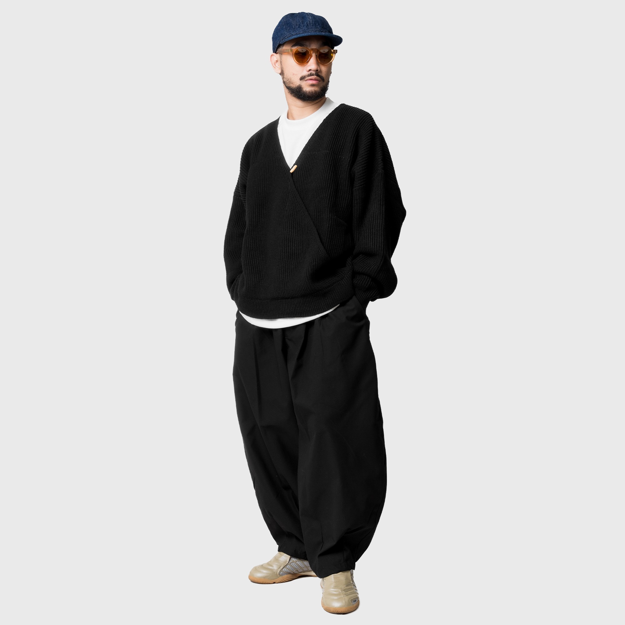 Noforty Project Oversize Knittwear Kimono Sando Black