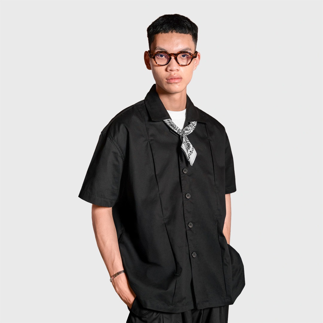 Noforty Project Oversize Pleated Short Shirt Campo