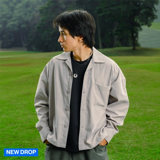 Noforty Project Oversize Loose Bowling Long Shirt Damian Lite Khaki