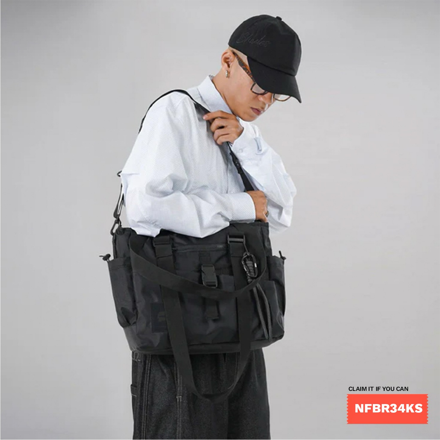Noforty Project Tote Messenger Bag Pogo Black