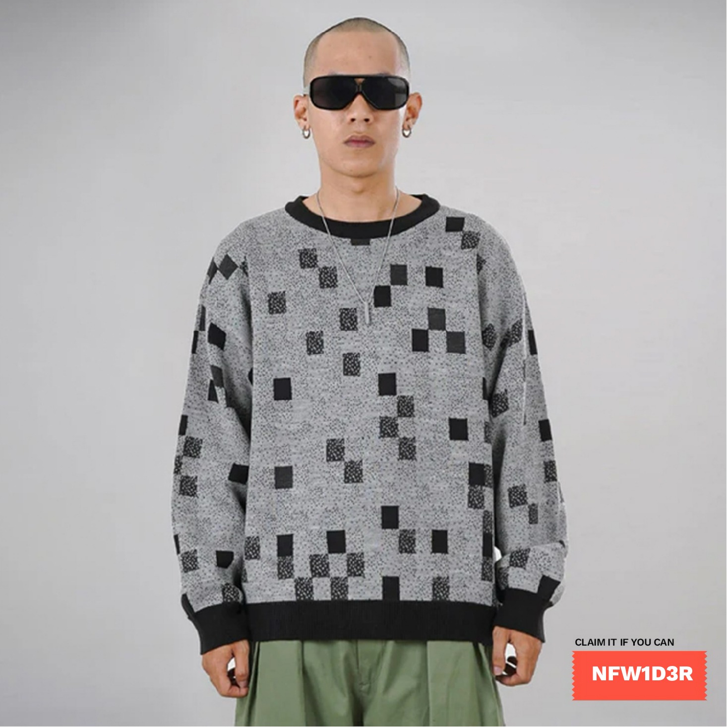 Noforty Project Oversize Knittwear Crewneck Oreo Grey