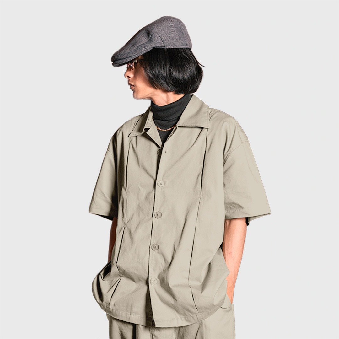 Noforty Project Oversize Pleated Short Shirt Campo