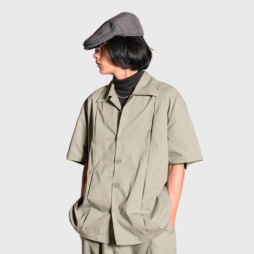 Noforty Project Oversize Pleated Short Shirt Campo