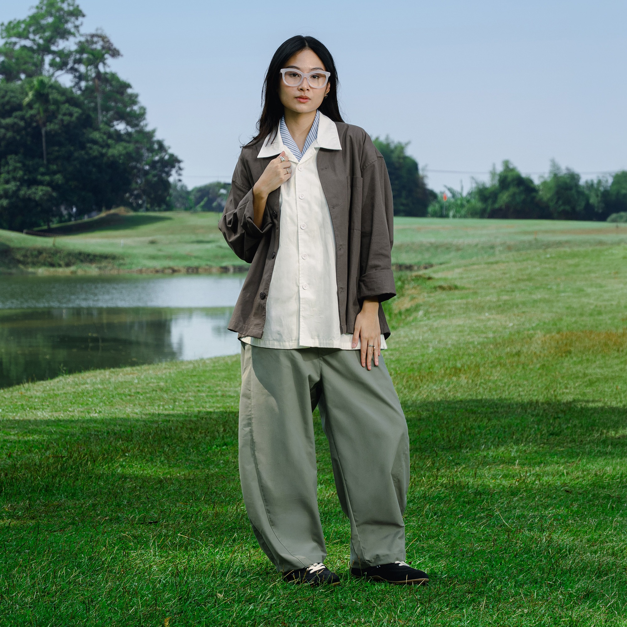 Noforty Project Barrel Long Pants Morten Olive