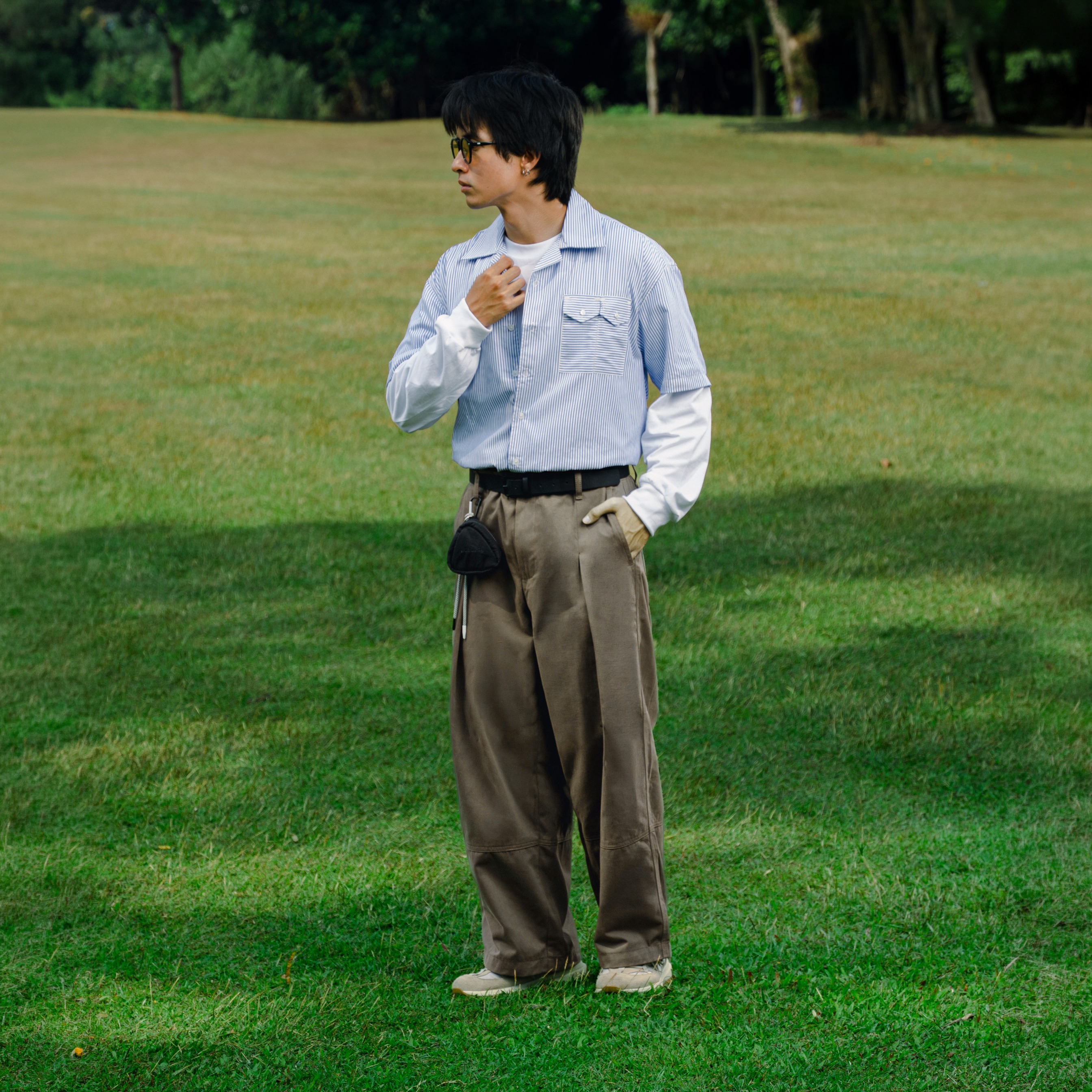 Noforty Project Loose Long Pants Sakani Dark Grey