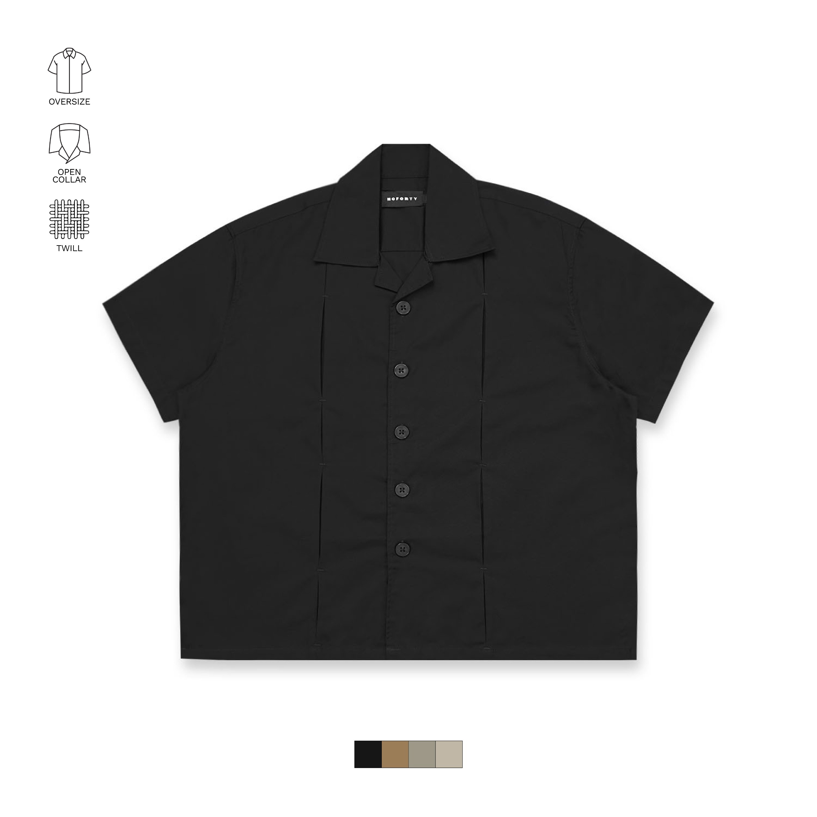 Noforty Project Oversize Pleated Short Shirt Campo