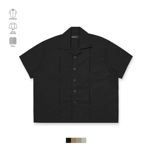 Image of Noforty Project Oversize Pleated Short Shirt Campo
