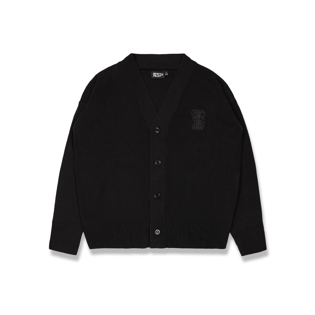 KORRY LOOSE KNIT CARDIGAN BLACK