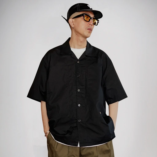 Image of Kemeja Bowling Oversize Yaba Shirt Black