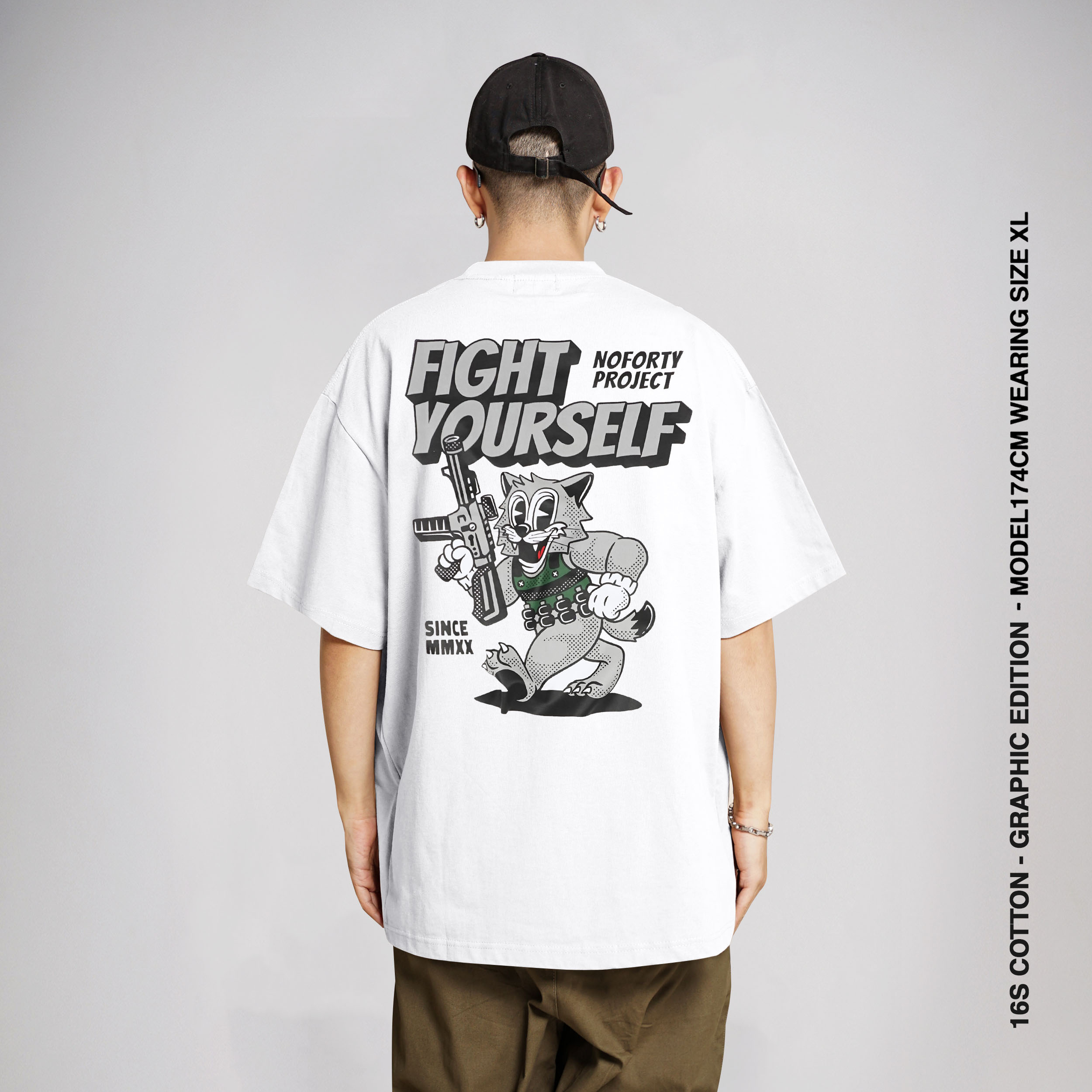 Noforty Oversize Tshirt Fighter White